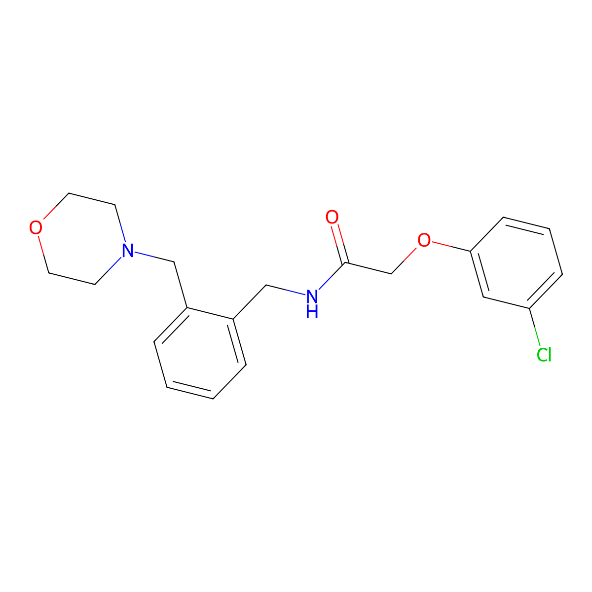 2-(3-chlorophenoxy)-N-[2-(morpholin-4-ylmethyl)benzyl]acetamide molecular structure, CAS 1287090-08-7