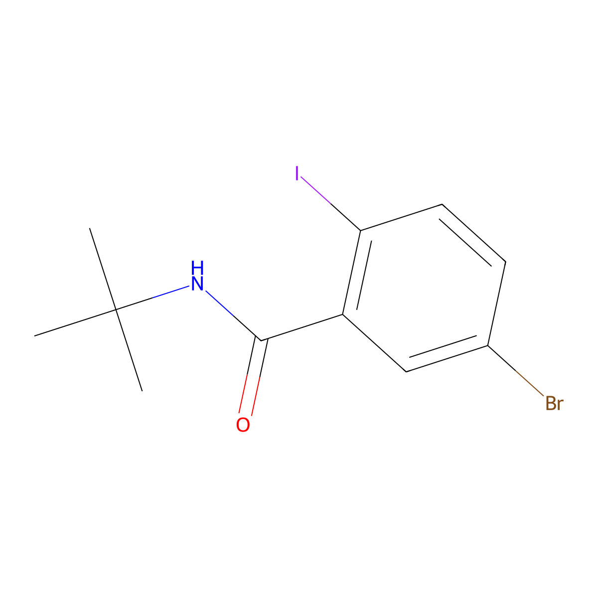 5-Bromo-N-(1,1-dimethylethyl)-2-iodobenzamide molecular structure, CAS 1287100-69-9