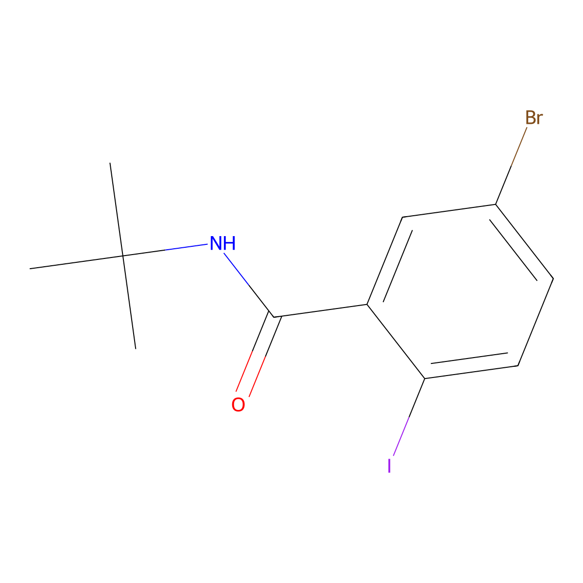 5-Bromo-N-(1,1-dimethylethyl)-2-iodobenzamide molecular structure, CAS 1287100-69-9