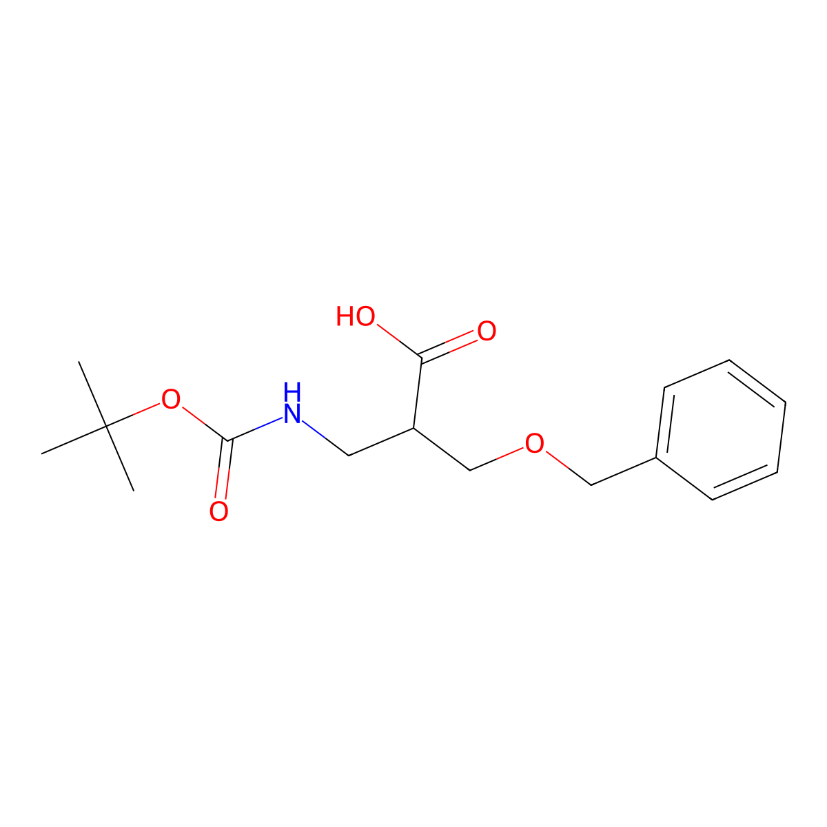 (R)-3-(Benzyloxy)-2-(((tert-butoxycarbonyl)amino)methyl)propanoic acid molecular structure, CAS 1287146-61-5