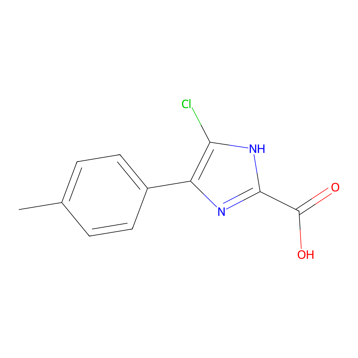 4-Chloro-5-(4-methylphenyl)-1H-imidazole-2-carboxylic acid molecular structure, CAS 1287189-46-1