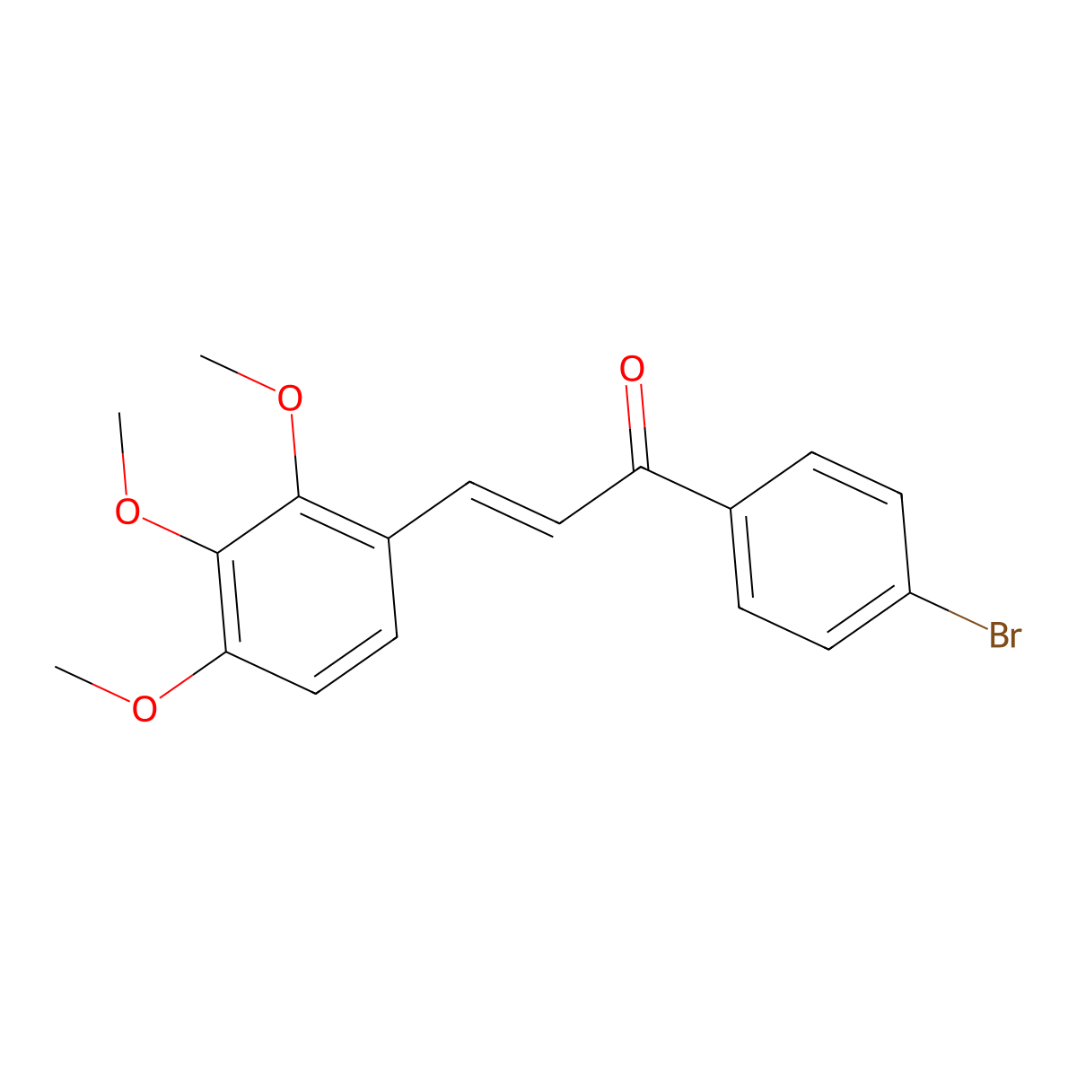 (2E)-1-(4-Bromophenyl)-3-(2,3,4-trimethoxyphenyl)prop-2-en-1-one molecular structure, CAS 1287203-24-0