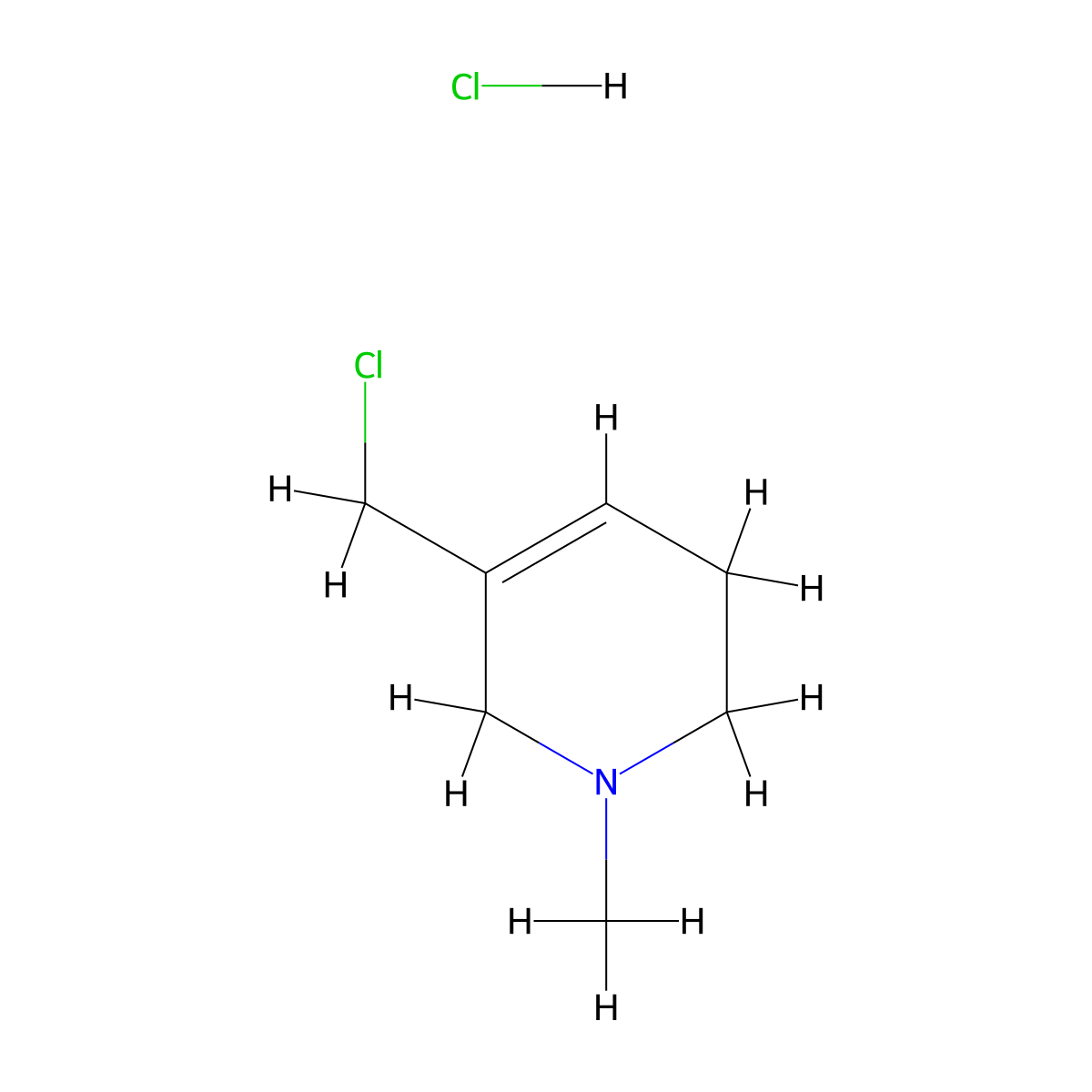 5-(Chloromethyl)-1-methyl-1,2,3,6-tetrahydropyridine hydrochloride molecular structure, CAS 128721-19-7