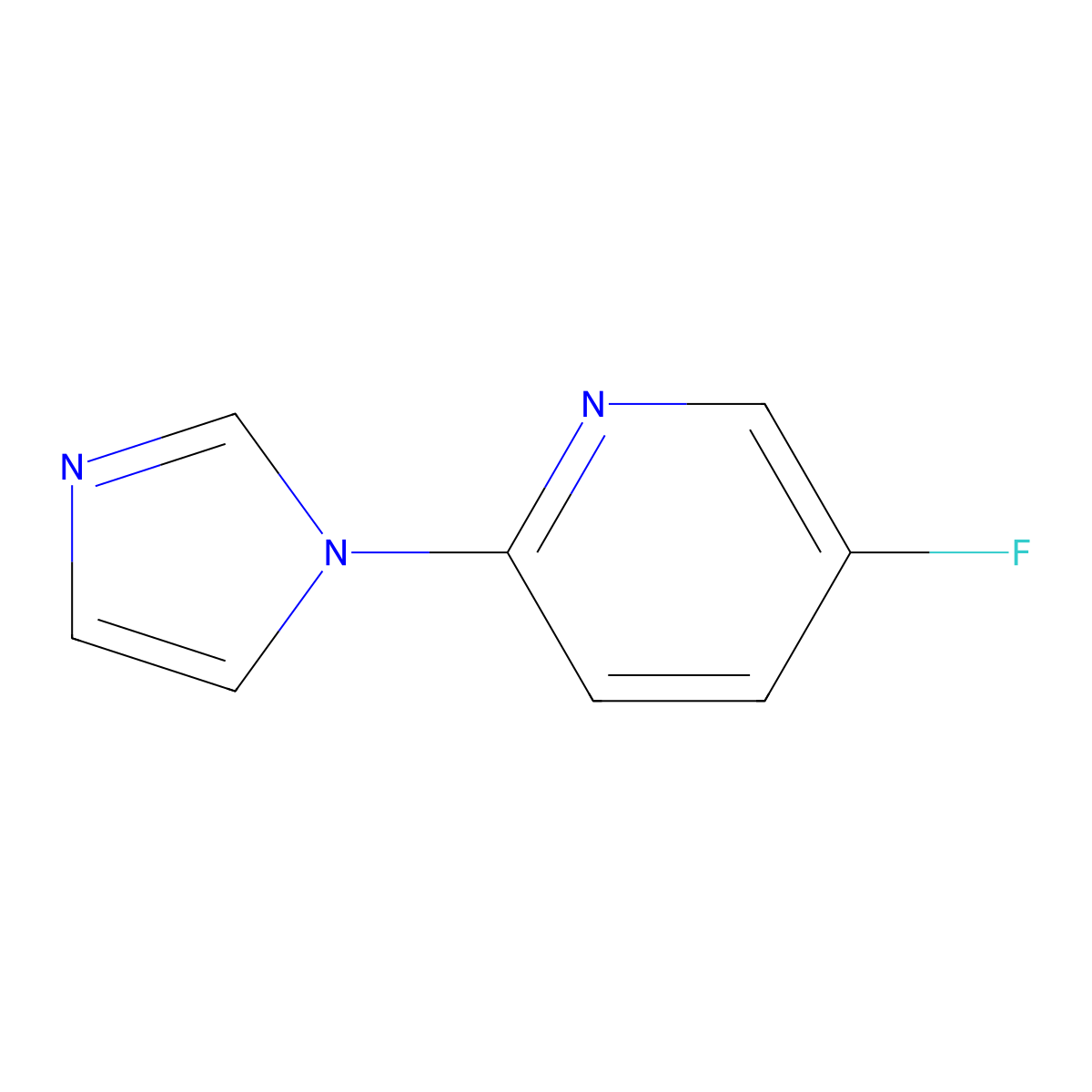 5-fluoro-2-(1H-imidazol-1-yl)pyridine molecular structure, CAS 1287217-29-1