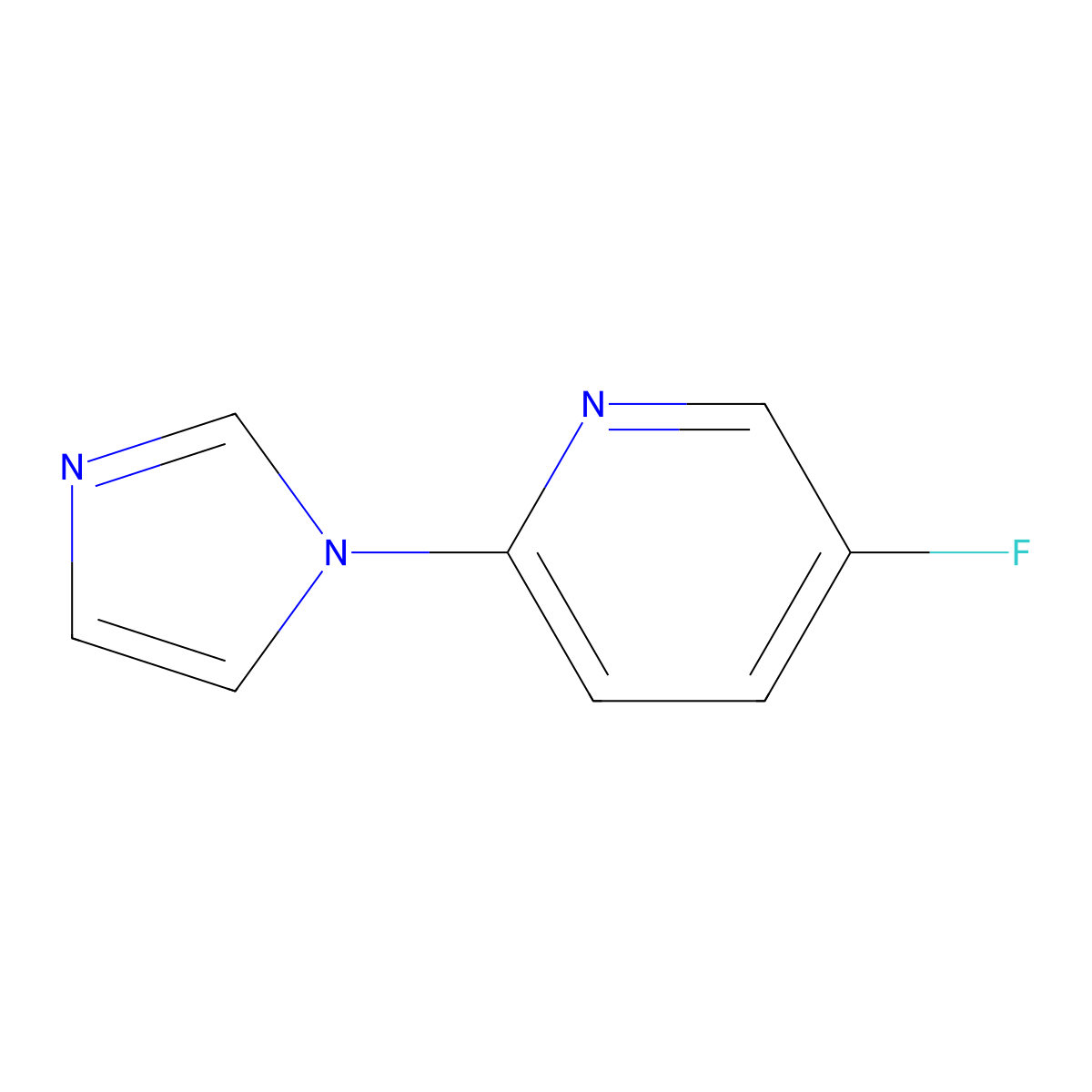 5-fluoro-2-(1H-imidazol-1-yl)pyridine molecular structure, CAS 1287217-29-1
