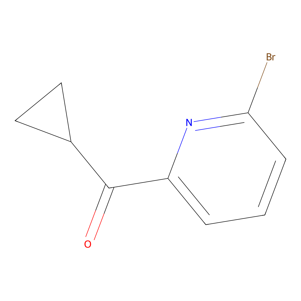 (6-Bromopyridin-2-yl)(cyclopropyl)methanone molecular structure, CAS 1287217-34-8