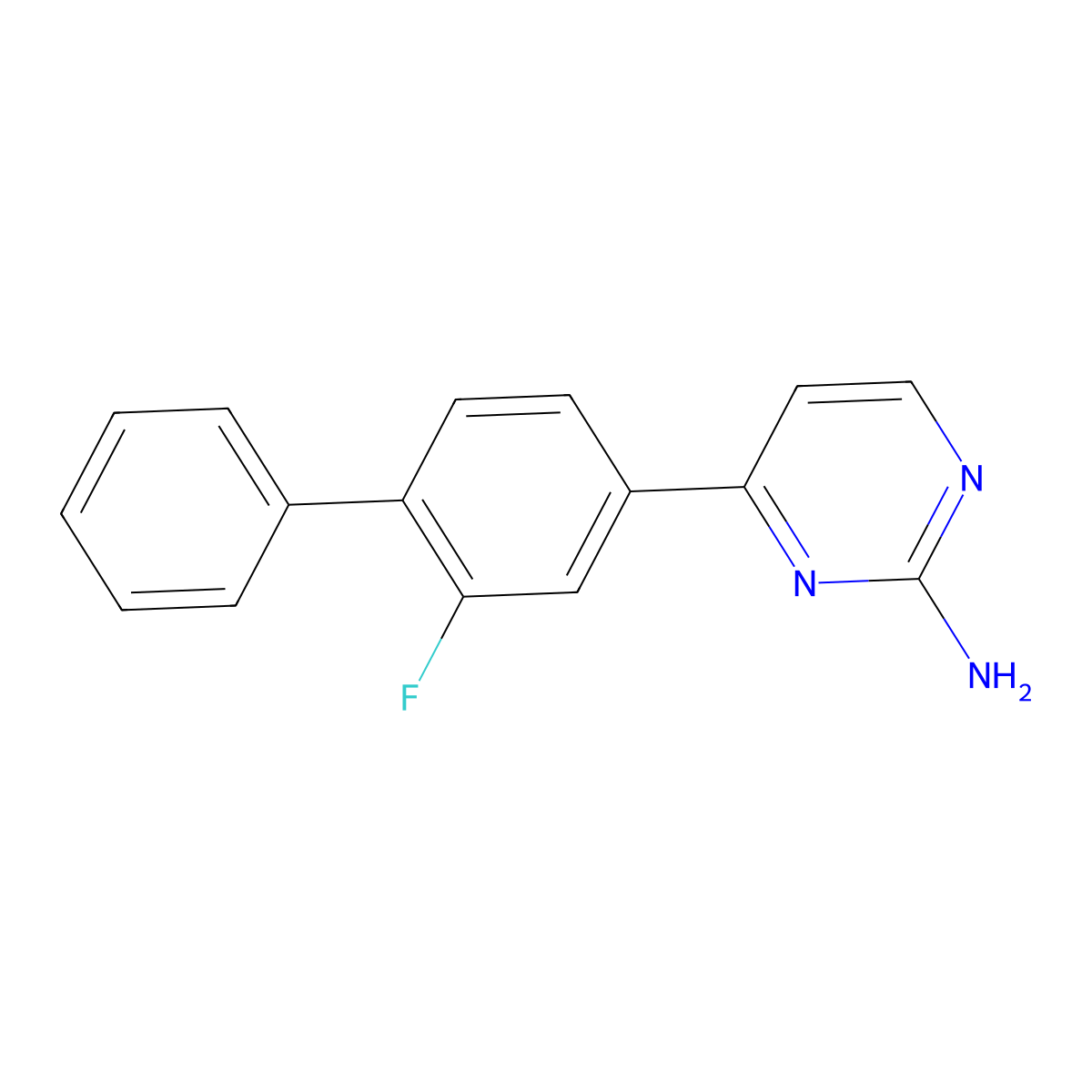 4-(2-Fluoro-1,1'-biphenyl-4-yl)pyrimidin-2-amine molecular structure, CAS 1287217-46-2