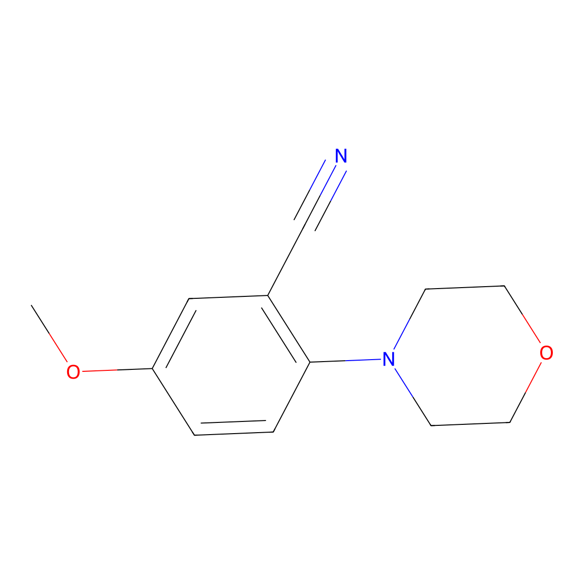 5-Methoxy-2-morpholin-4-ylbenzonitrile molecular structure, CAS 1287217-53-1