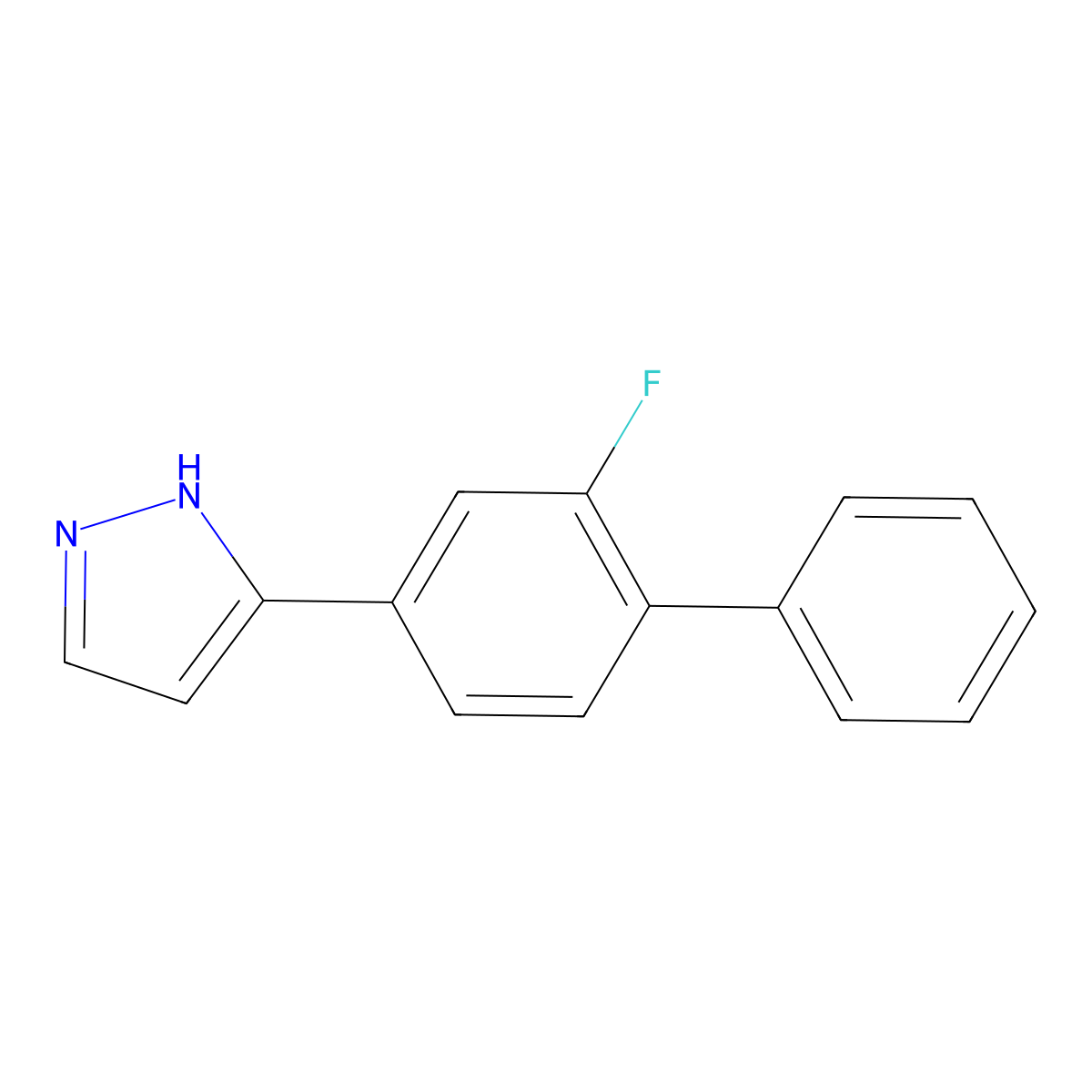 3-(2-Fluoro-1,1'-biphenyl-4-yl)-1H-pyrazole molecular structure, CAS 1287217-55-3