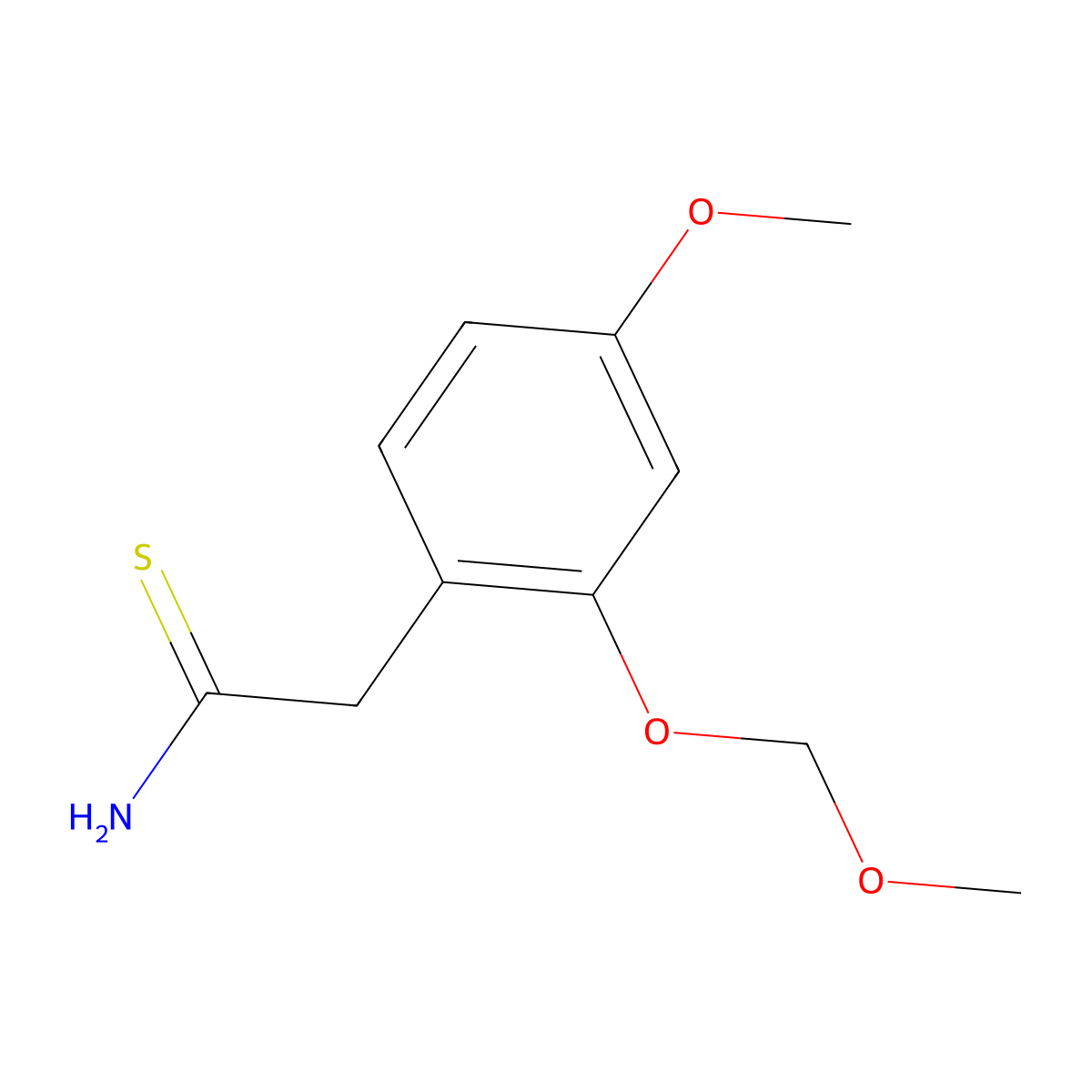 2-[4-Methoxy-2-(methoxymethoxy)phenyl]ethanethioamide molecular structure, CAS 1287218-03-4