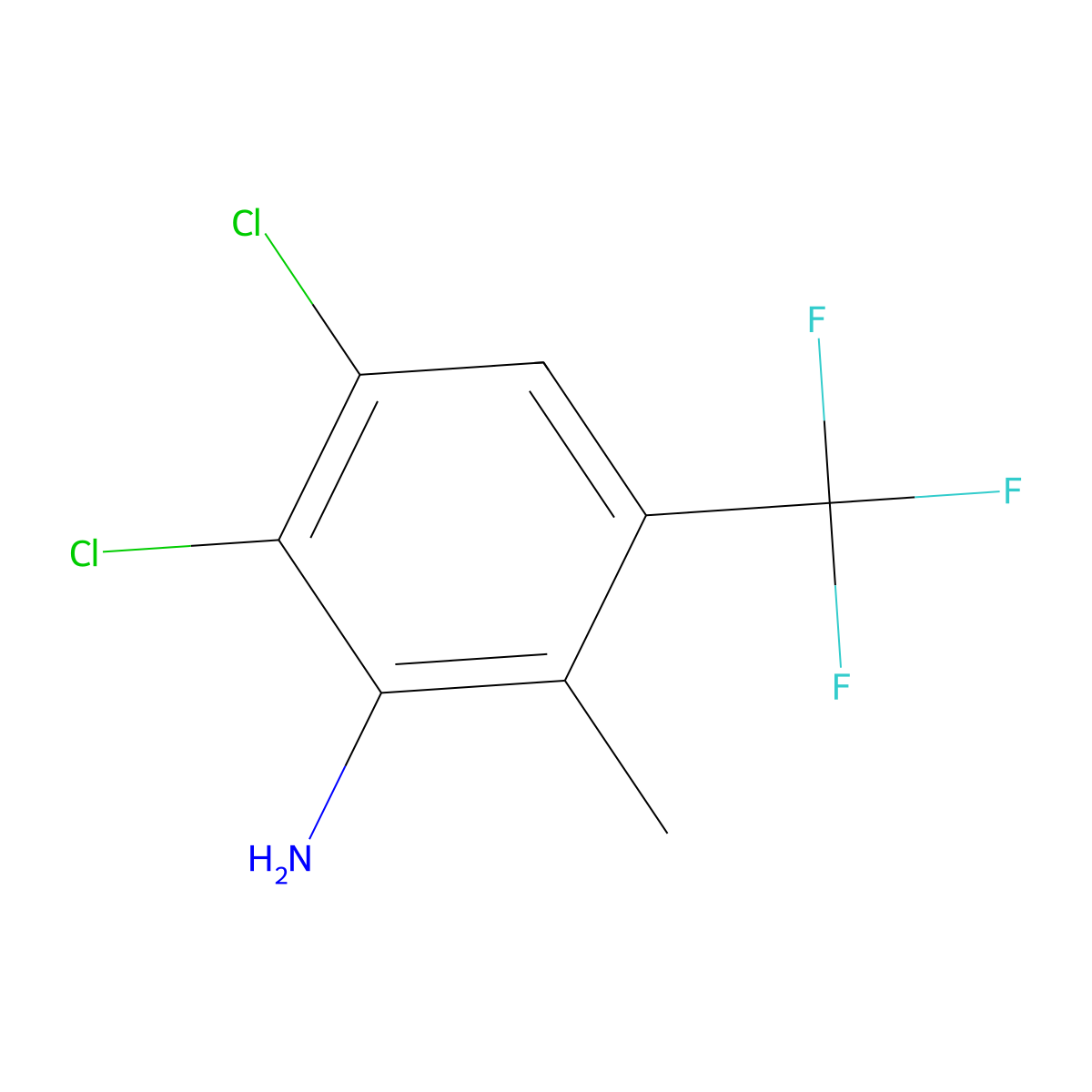 2,3-Dichloro-6-methyl-5-(trifluoromethyl)aniline molecular structure, CAS 1287218-11-4