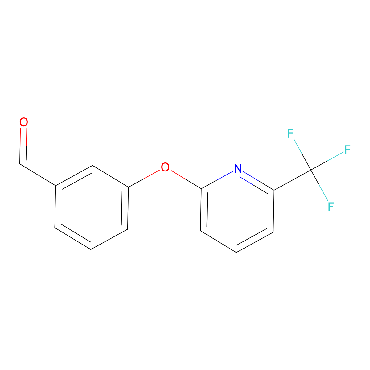 3-{[6-(Trifluoromethyl)pyridin-2-yl]oxy}benzaldehyde molecular structure, CAS 1287218-40-9