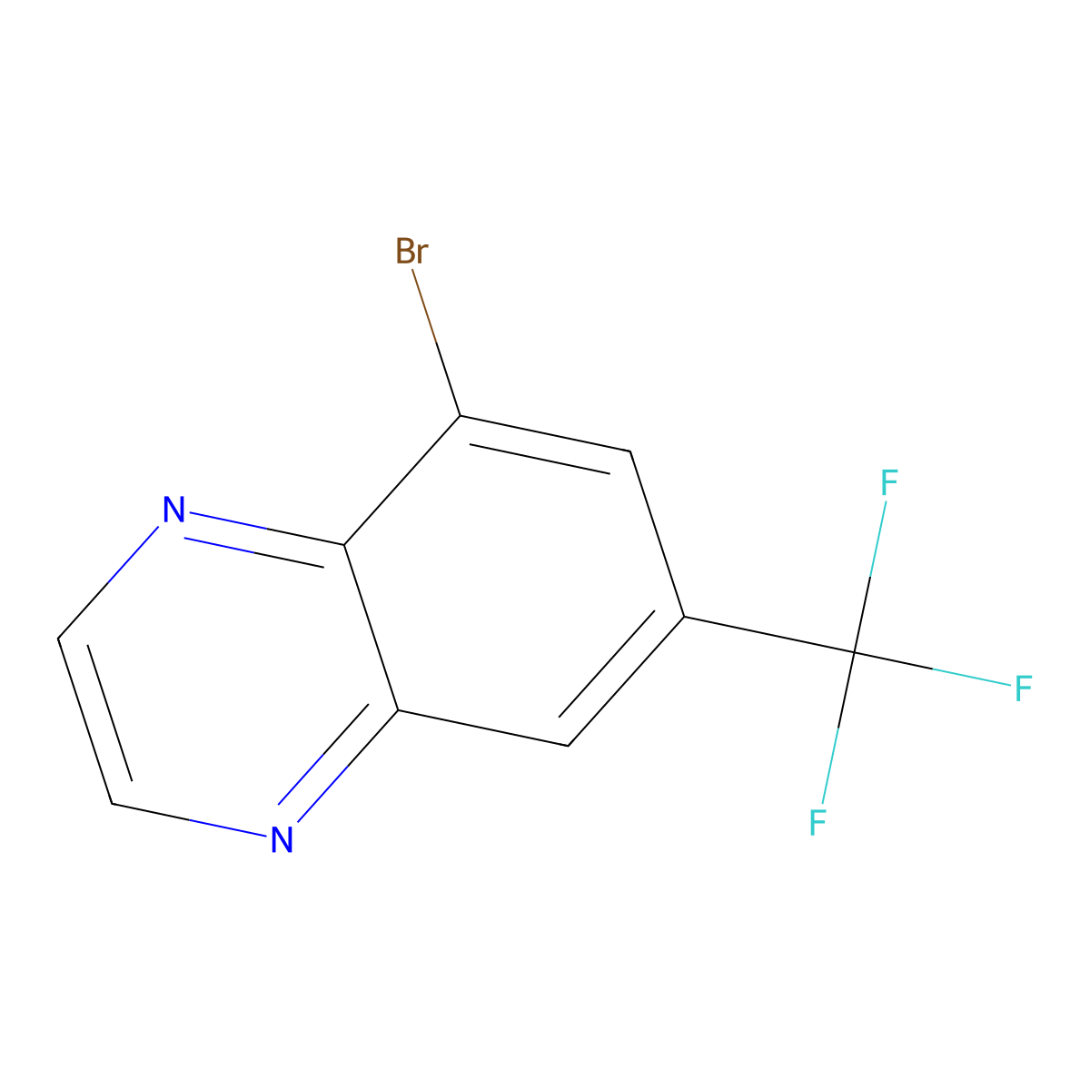 5-Bromo-7-(trifluoromethyl)quinoxaline molecular structure, CAS 1287218-49-8