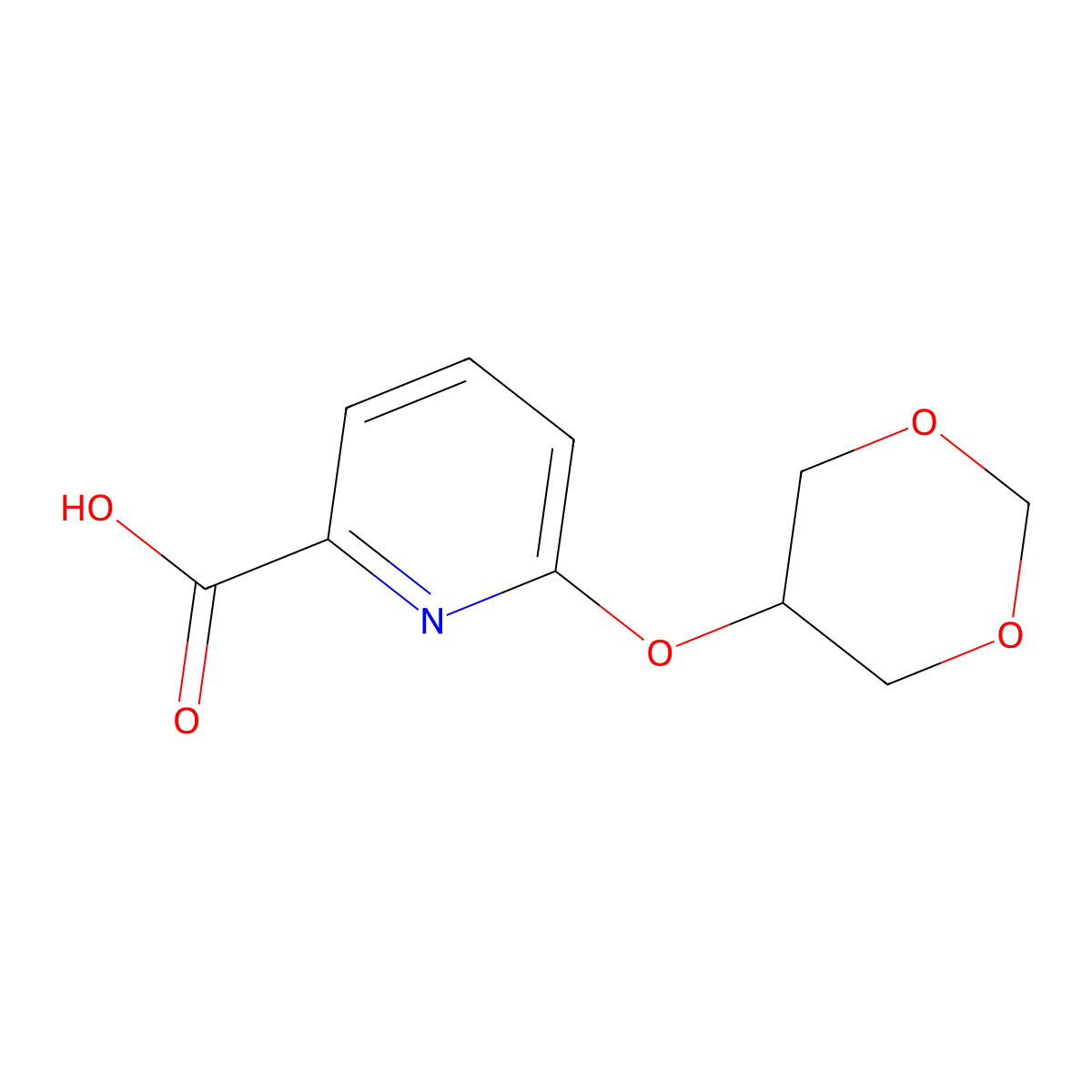 6-(1,3-Dioxan-5-yloxy)pyridine-2-carboxylic acid molecular structure, CAS 1287218-61-4