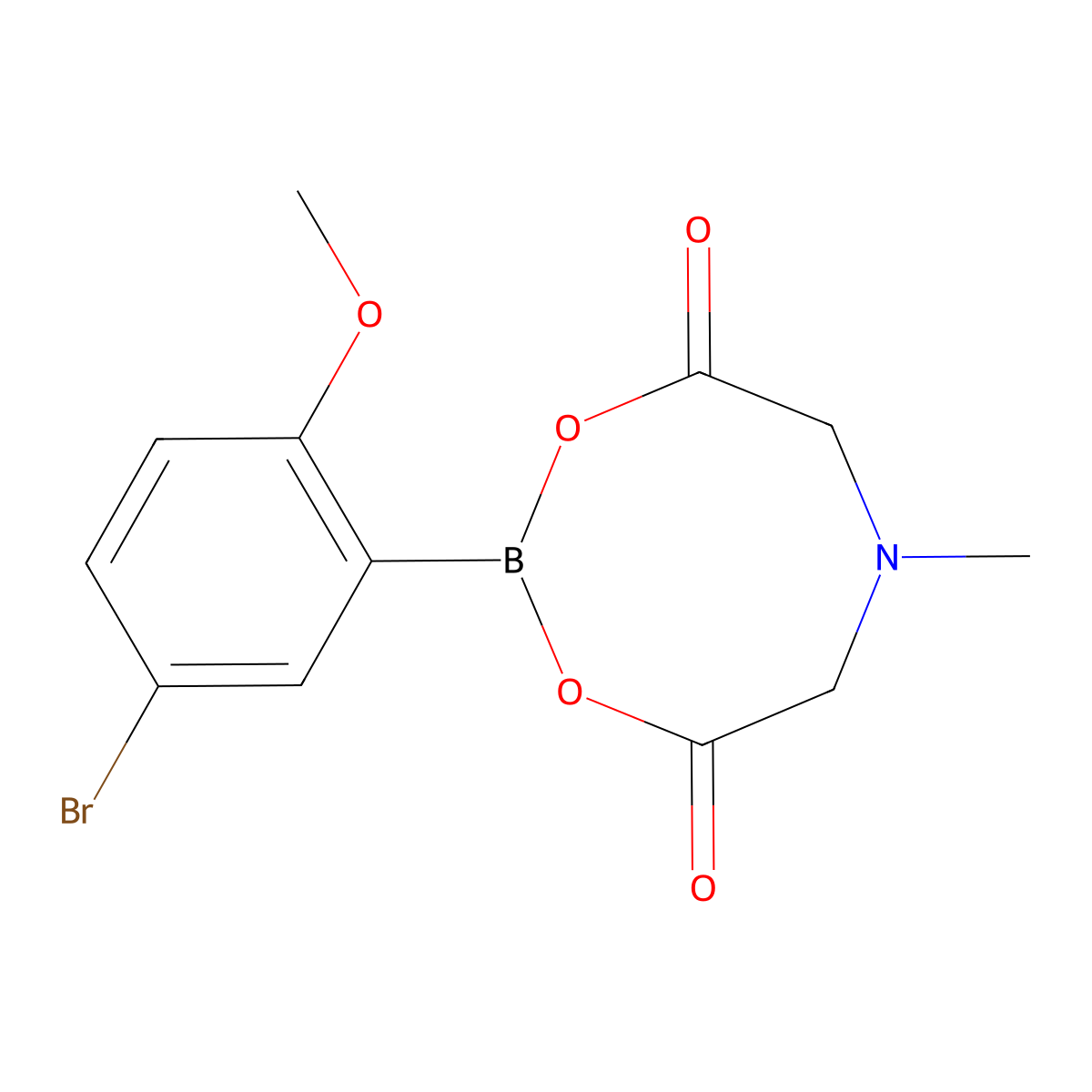2-(5-Bromo-2-methoxyphenyl)-6-methyl-1,3,6,2-dioxazaborocane-4,8-dione molecular structure, CAS 1287221-38-8