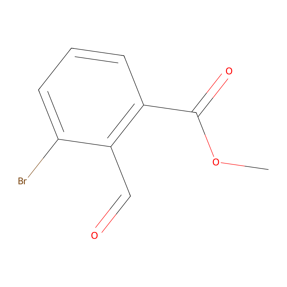 Methyl 3-bromo-2-formylbenzoate molecular structure, CAS 1287277-22-8