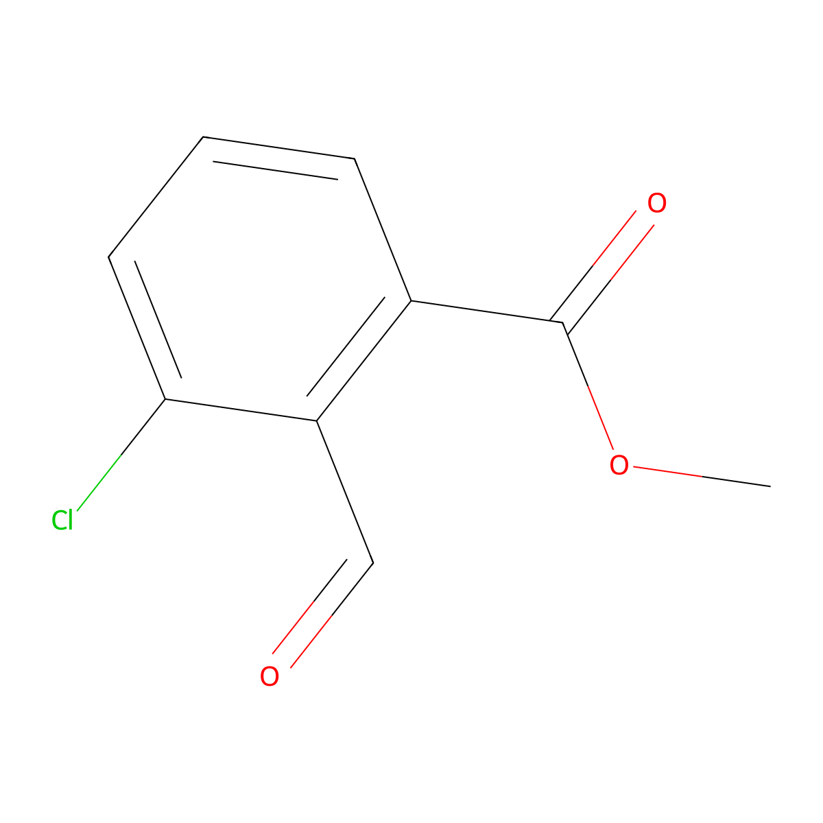 Methyl 3-chloro-2-formylbenzoate molecular structure, CAS 1287277-24-0