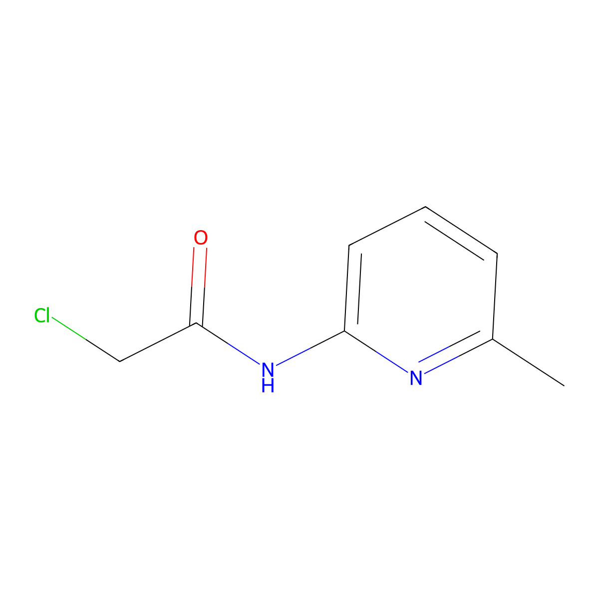 2-chloro-N-(6-methylpyridin-2-yl)acetamide molecular structure, CAS 128729-46-4