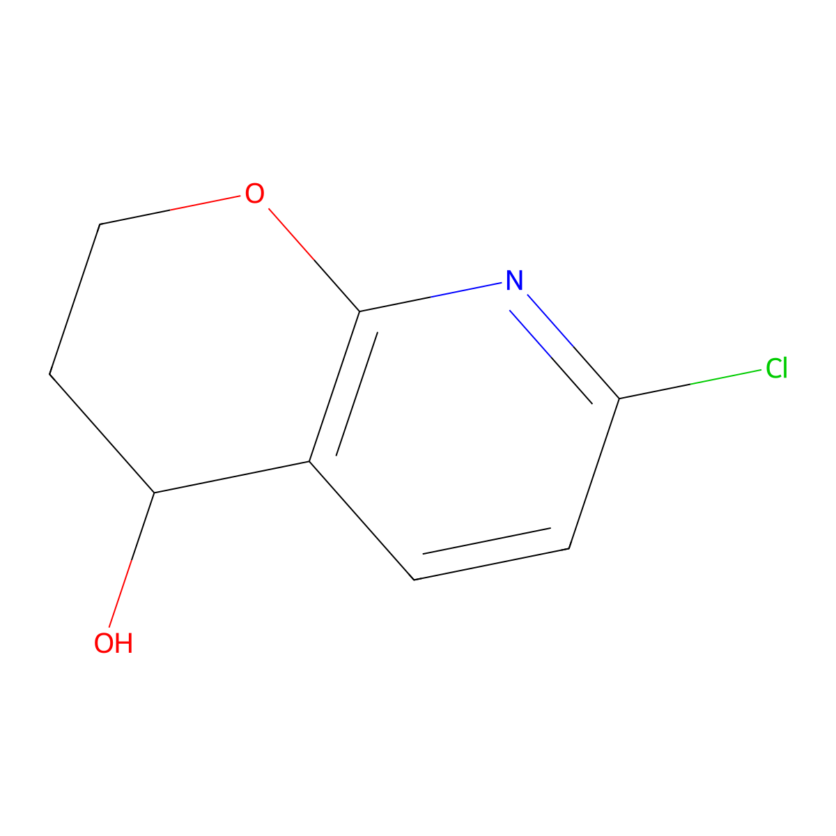 7-chloro-3,4-dihydro-2H-pyrano[2,3-b]pyridin-4-ol molecular structure, CAS 1287312-59-7