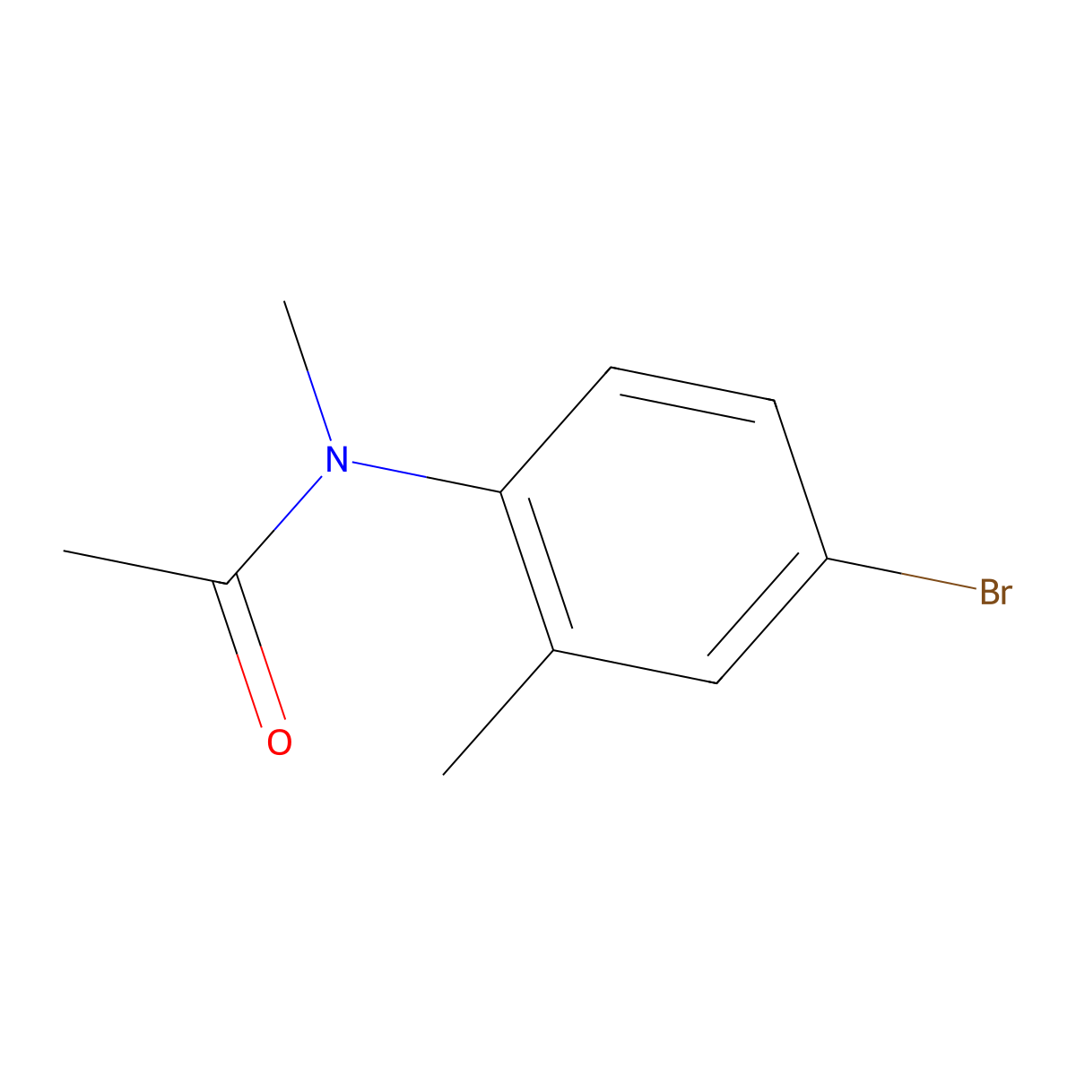 N-(4-bromo-2-methylphenyl)-N-methylacetamide molecular structure, CAS 128732-47-8