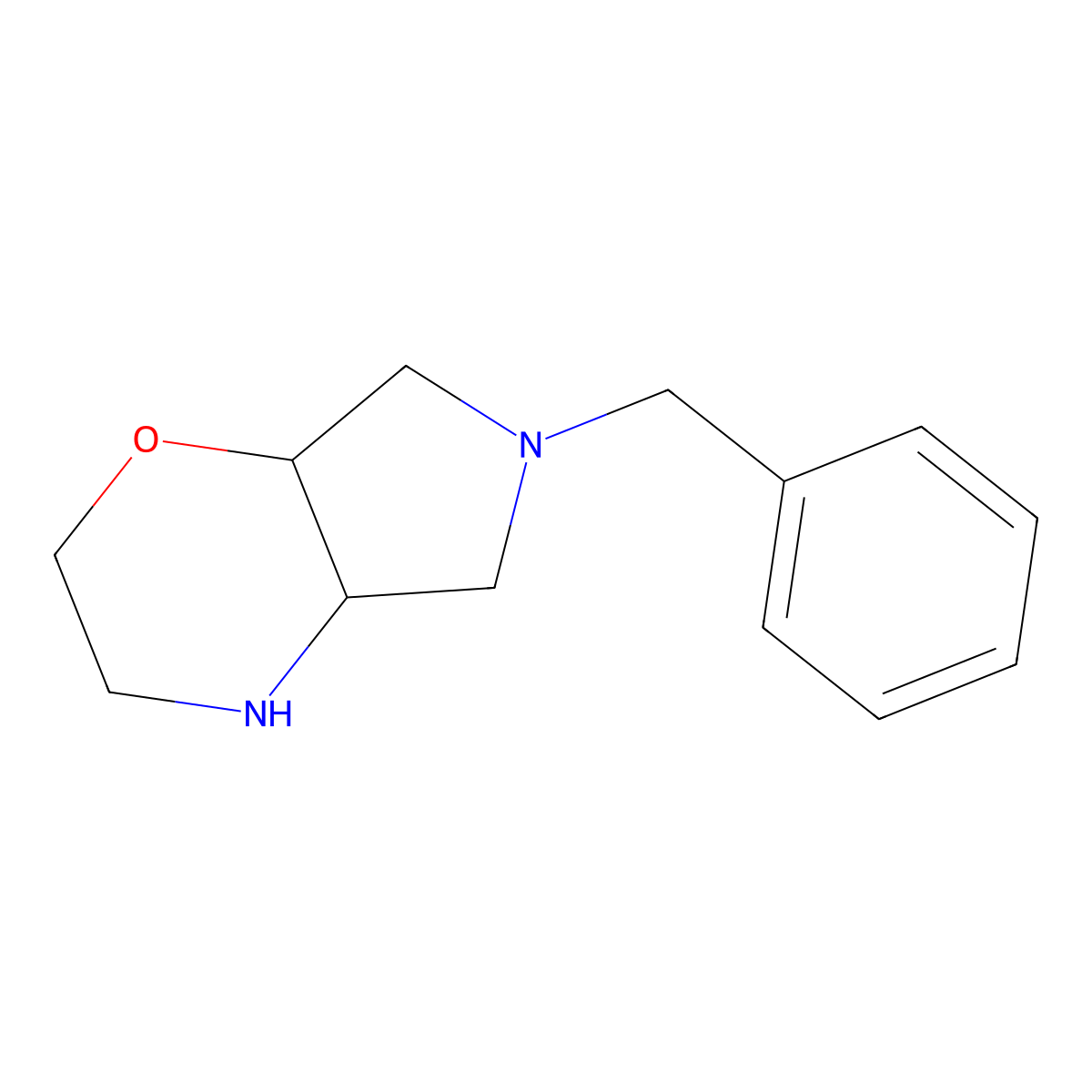 6-Benzyl-octahydropyrrolo[3,4-b][1,4]oxazine molecular structure, CAS 128739-98-0