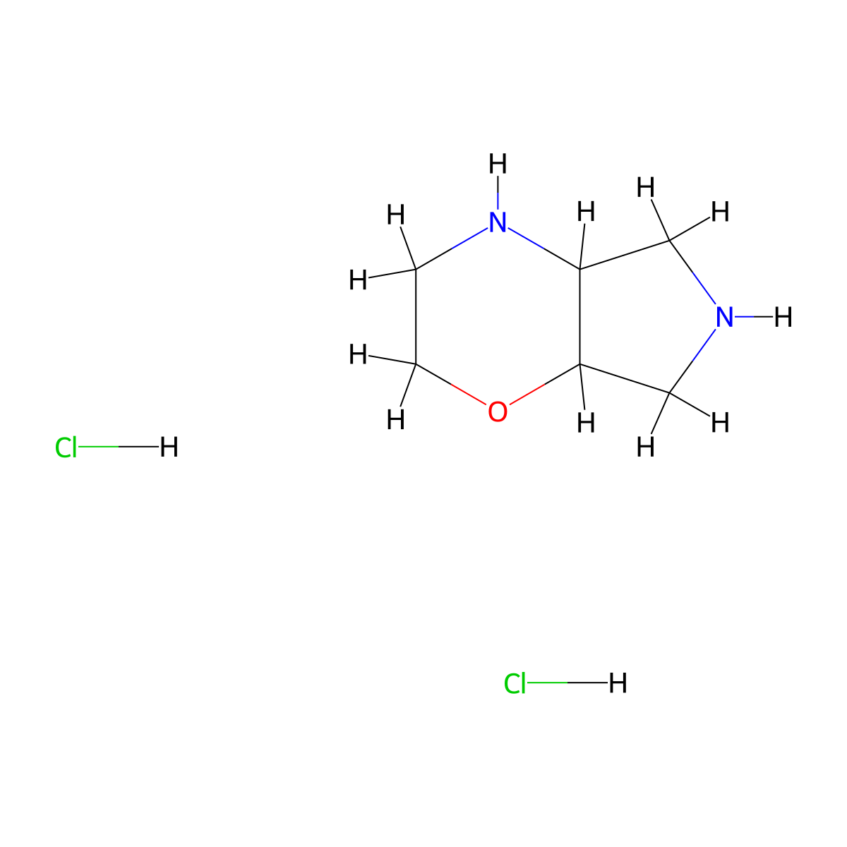 2-Oxa-5,8-diazabicyclo[4.3.0]nonane dihydrochloride molecular structure, CAS 128739-99-1