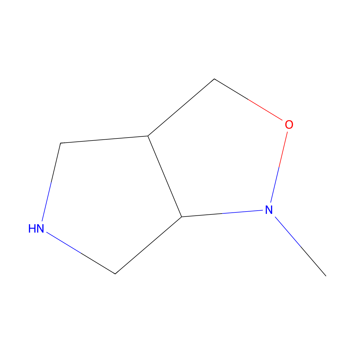 1-methylhexahydro-1H-pyrrolo[3,4-c]isoxazole molecular structure, CAS 128740-05-6