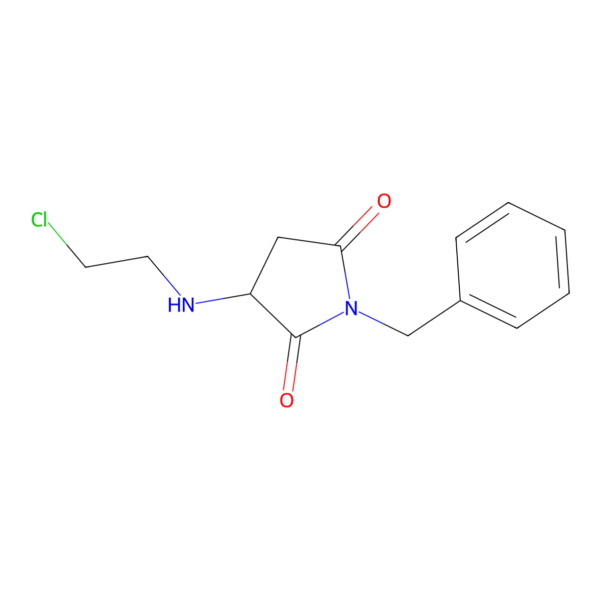 1-Benzyl-3-(2-chloroethylamino)pyrrolidine-2,5-dione molecular structure, CAS 128740-10-3