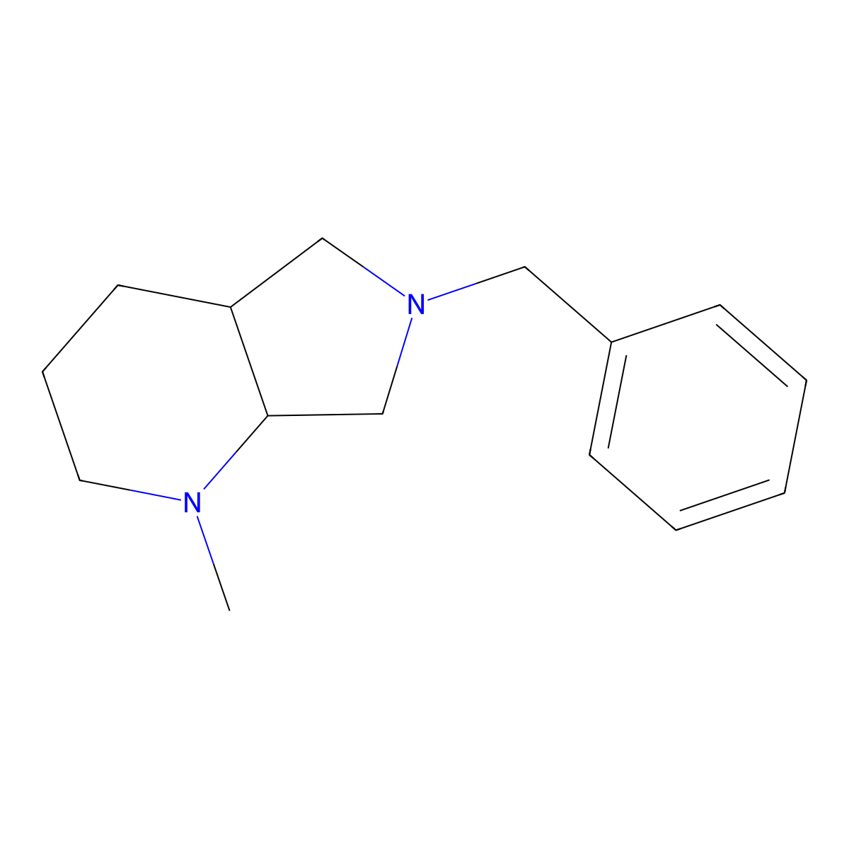 6-Benzyl-1-methyloctahydropyrrolo[3,4-b]pyridine molecular structure, CAS 128740-17-0