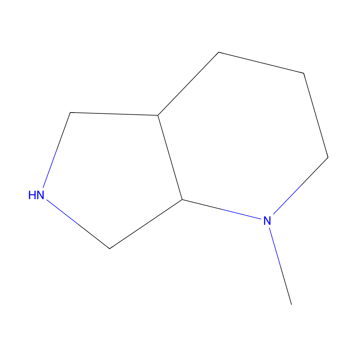 1-Methyloctahydropyrrolo[3,4-b]pyridine molecular structure, CAS 128740-18-1