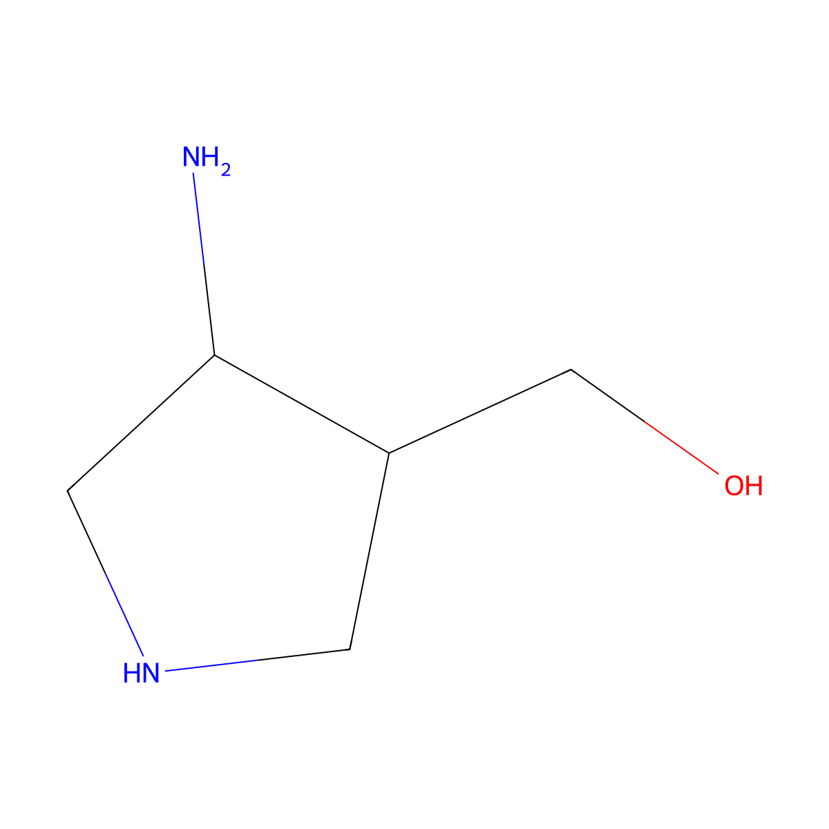 (4-Aminopyrrolidin-3-yl)methanol molecular structure, CAS 128740-41-0