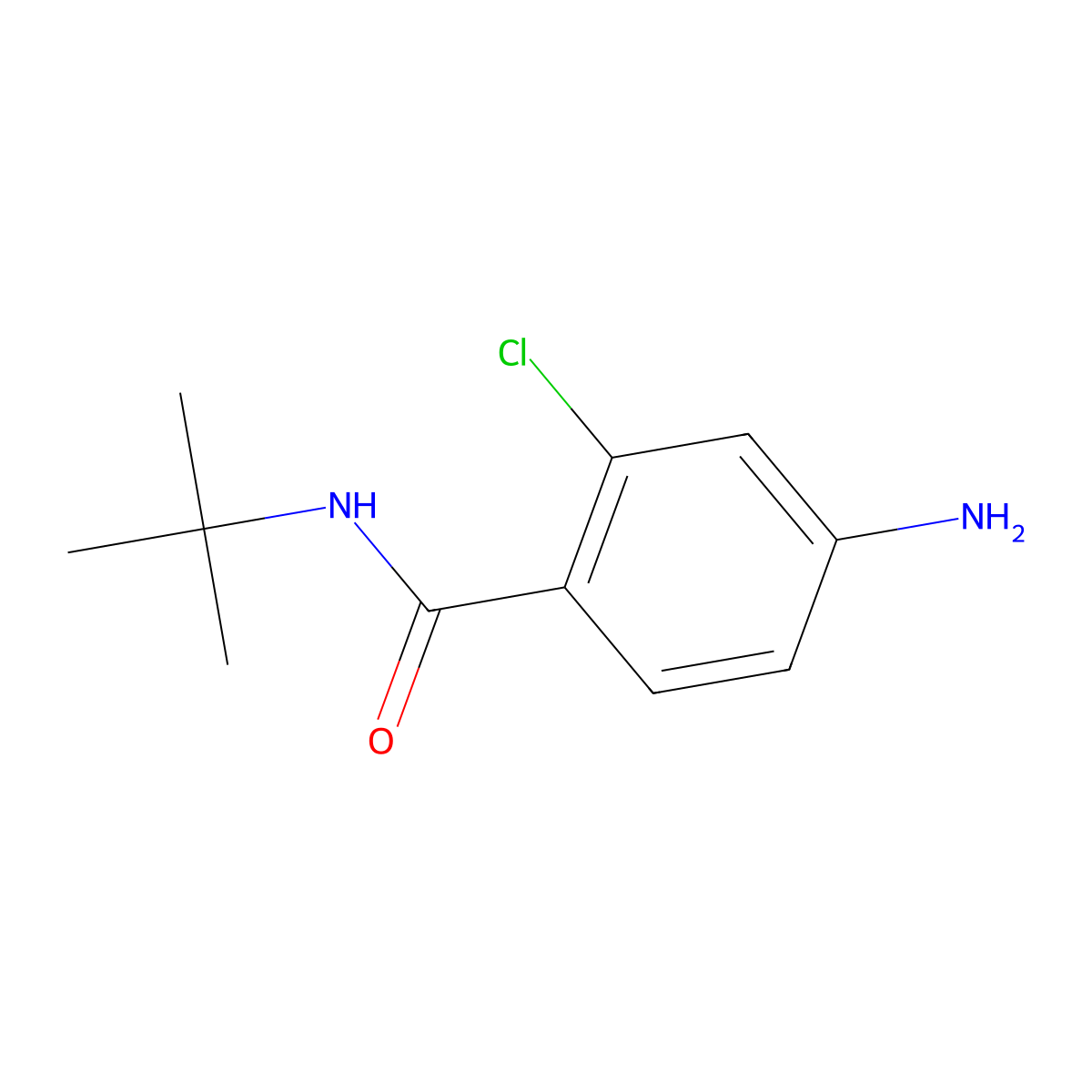4-amino-N-tert-butyl-2-chlorobenzamide molecular structure, CAS 128742-22-3