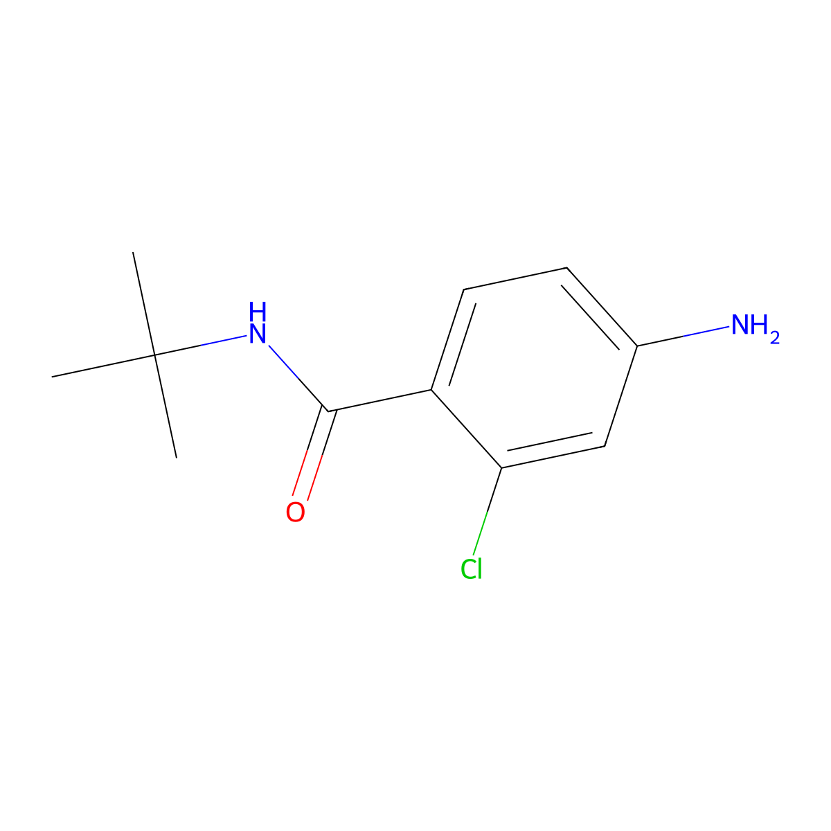 4-amino-N-tert-butyl-2-chlorobenzamide molecular structure, CAS 128742-22-3