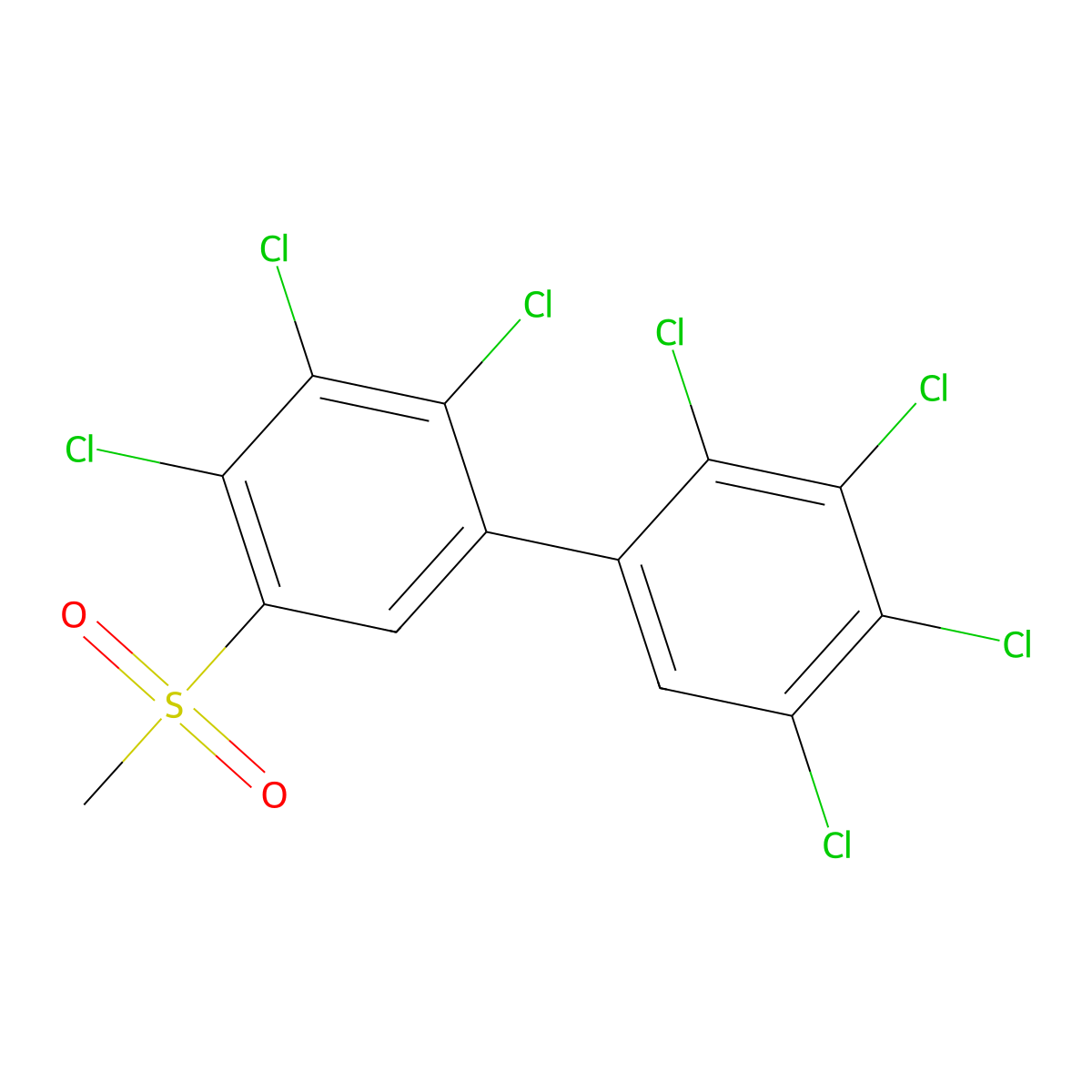 3-Methylsulfonyl-2',3',4,4',5,5',6-heptachlorobiphenyl molecular structure, CAS 128742-34-7