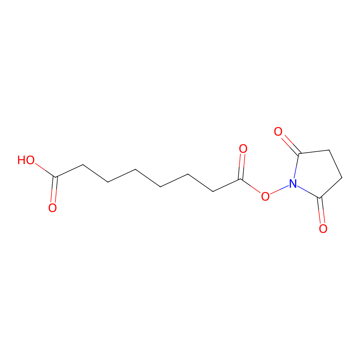 8-((2,5-Dioxopyrrolidin-1-yl)oxy)-8-oxooctanoic acid molecular structure, CAS 128746-57-6