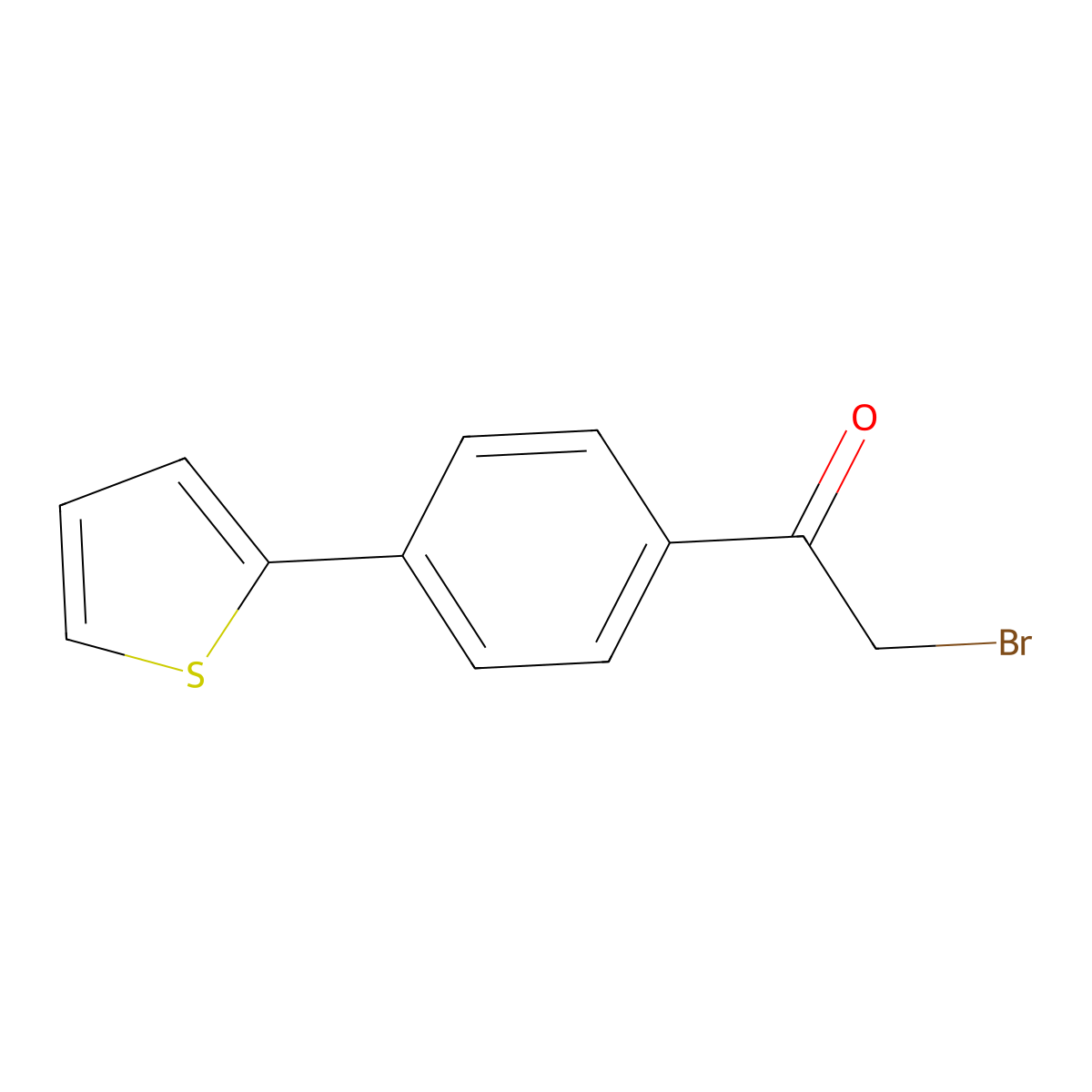 2-Bromo-1-[4-(2-thienyl)phenyl]-1-ethanone molecular structure, CAS 128746-80-5