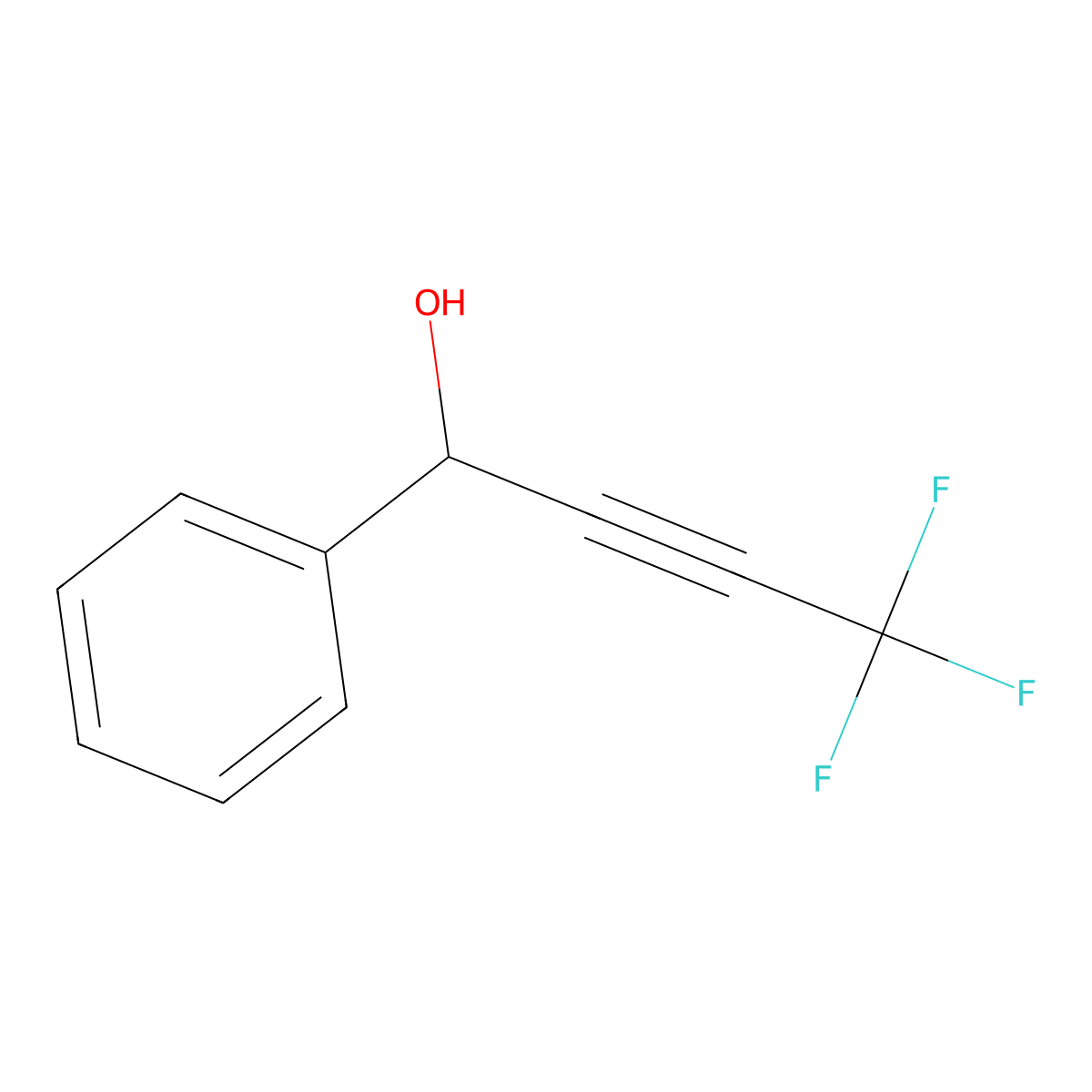 4,4,4-Trifluoro-1-phenylbut-2-yn-1-ol molecular structure, CAS 128746-89-4