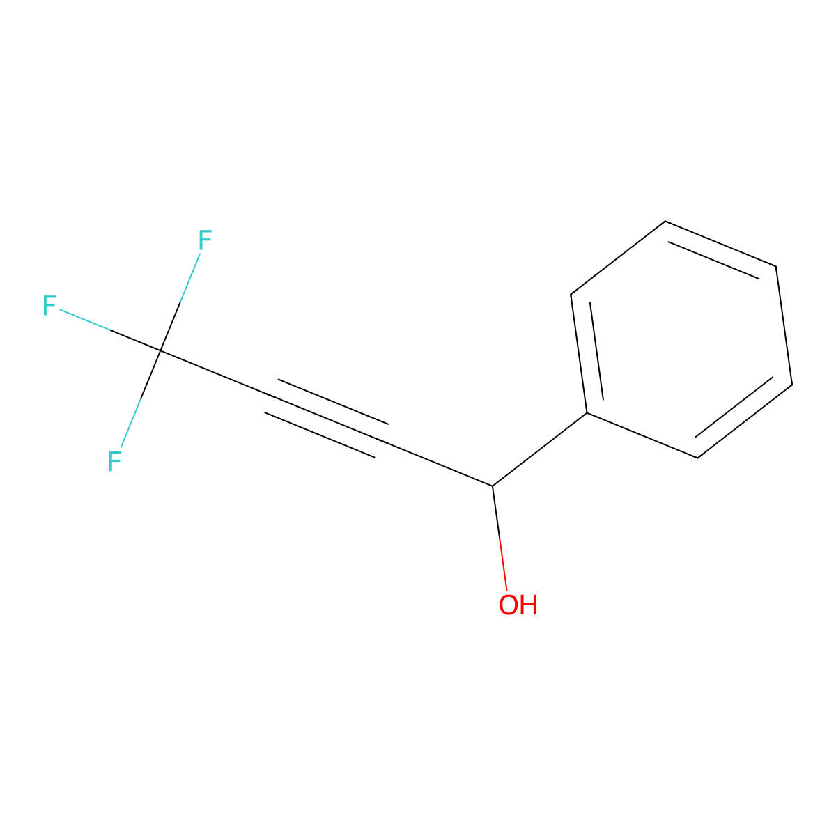 4,4,4-Trifluoro-1-phenylbut-2-yn-1-ol molecular structure, CAS 128746-89-4