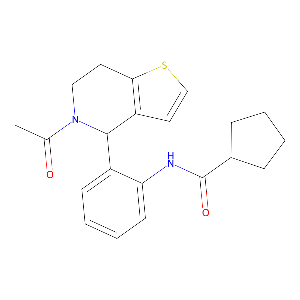 N-(2-{5-acetyl-4H,5H,6H,7H-thieno[3,2-c]pyridin-4-yl}phenyl)cyclopentanecarboxamide molecular structure, CAS 1287491-91-1