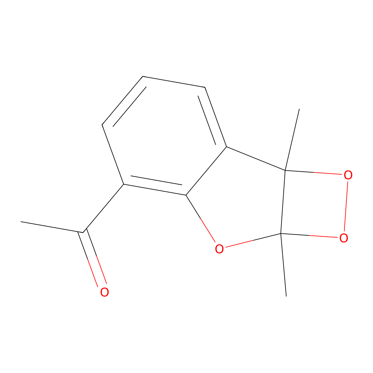 4-Acetyl-2a,7b-dihydro-2a,7b-dimethyl-1,2-dioxeto(3,4-b)benzofuran molecular structure, CAS 128753-86-6