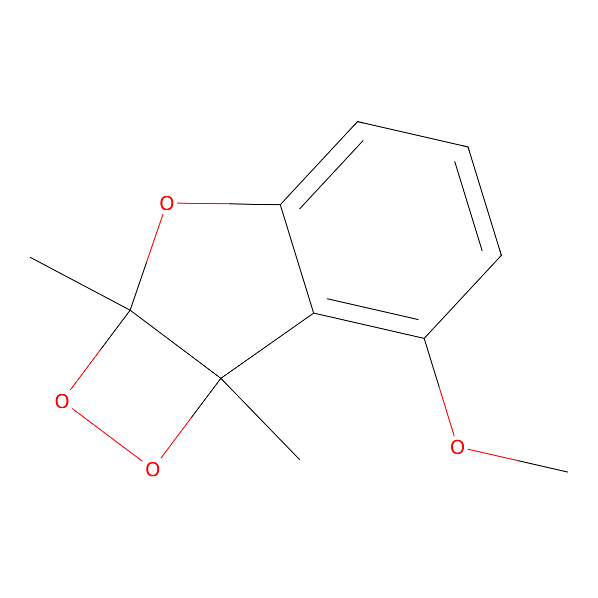 2a,7b-Dihydro-7-methoxy-2a,7b-dimethyl-1,2-dioxeto(3,4-b)benzofuran molecular structure, CAS 128753-87-7
