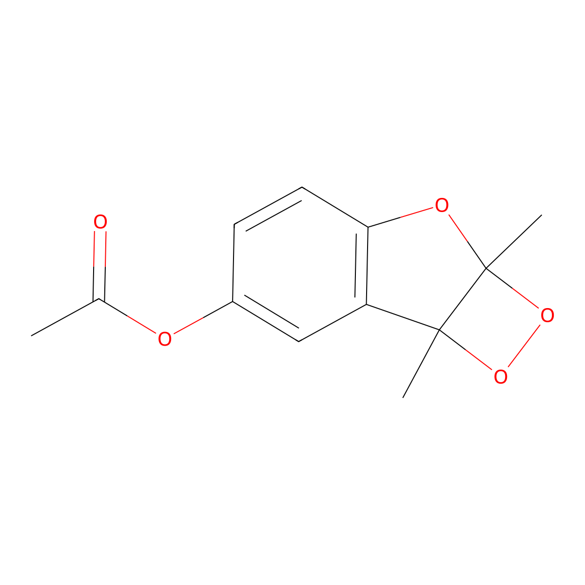 6-(Acetyloxy)-2a,7b-dihydro-2a,7b-dimethyl-1,2-dioxeto(3,4-b)benzofuran molecular structure, CAS 128753-91-3