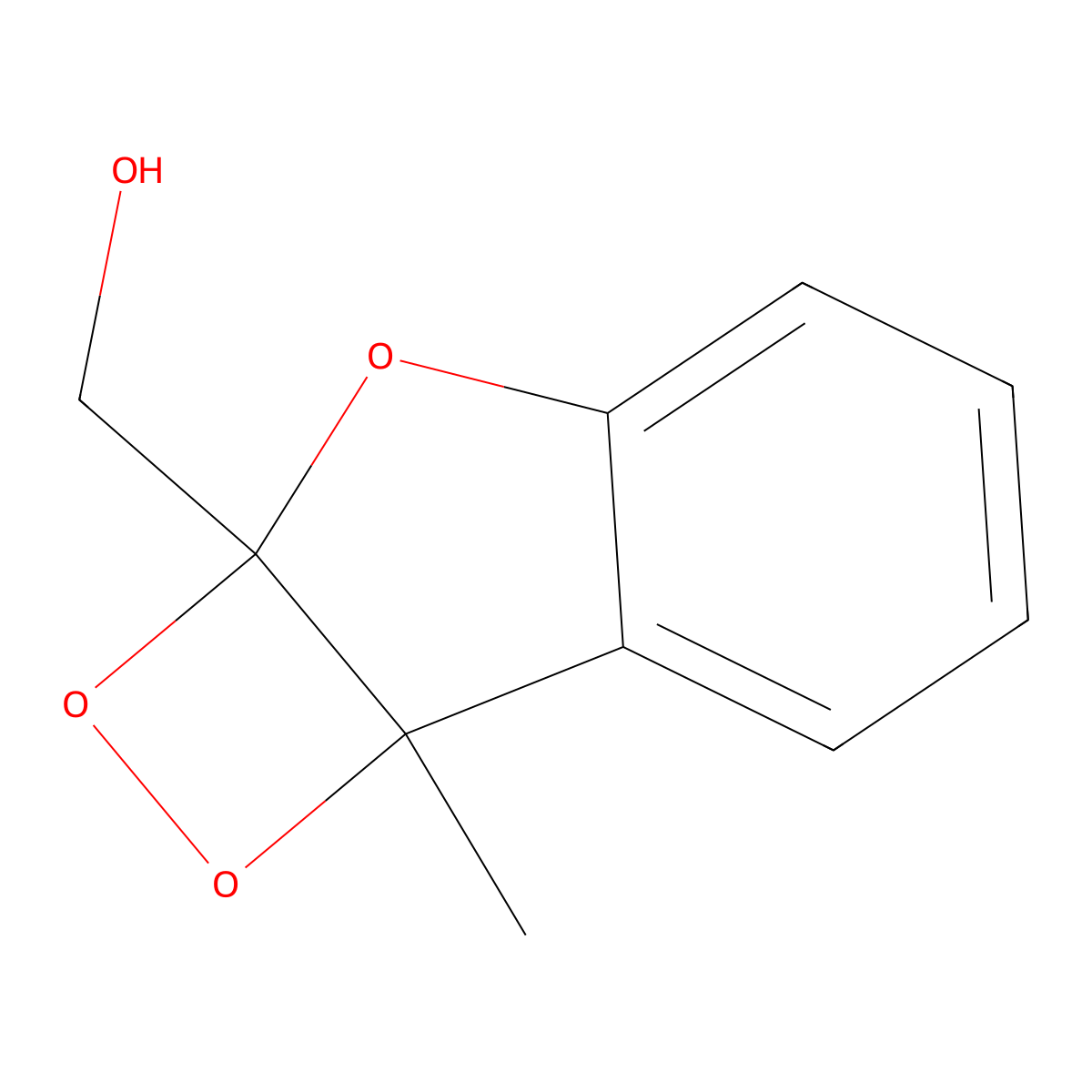 2a,7b-Dihydro-2a-(hydroxymethyl)-7b-methyl-1,2-dioxeto(3,4-b)benzofuran molecular structure, CAS 128753-93-5