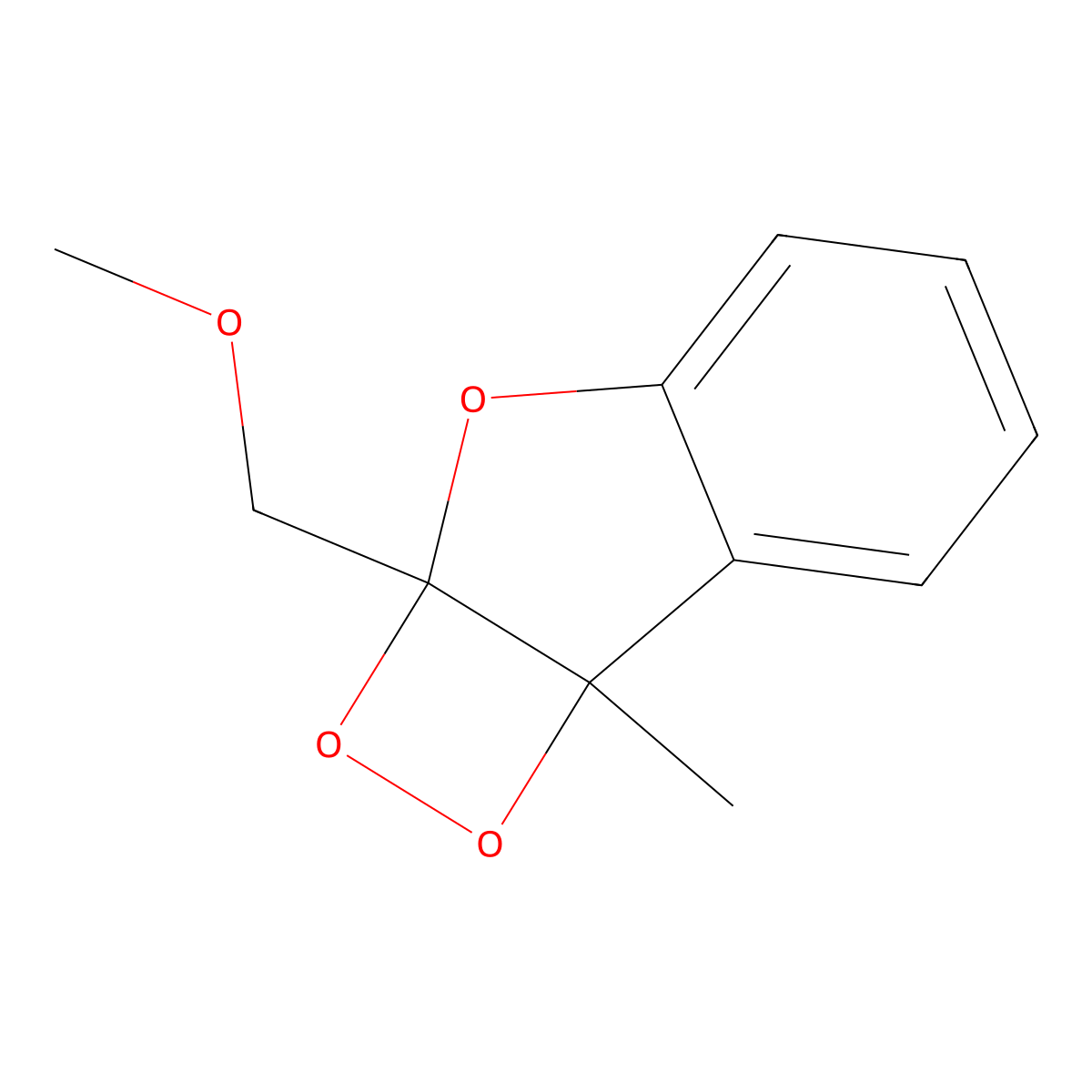 2a,7b-Dihydro-2a-(methoxymethyl)-7b-methyl-1,2-dioxeto(3,4-b)benzofuran molecular structure, CAS 128753-95-7