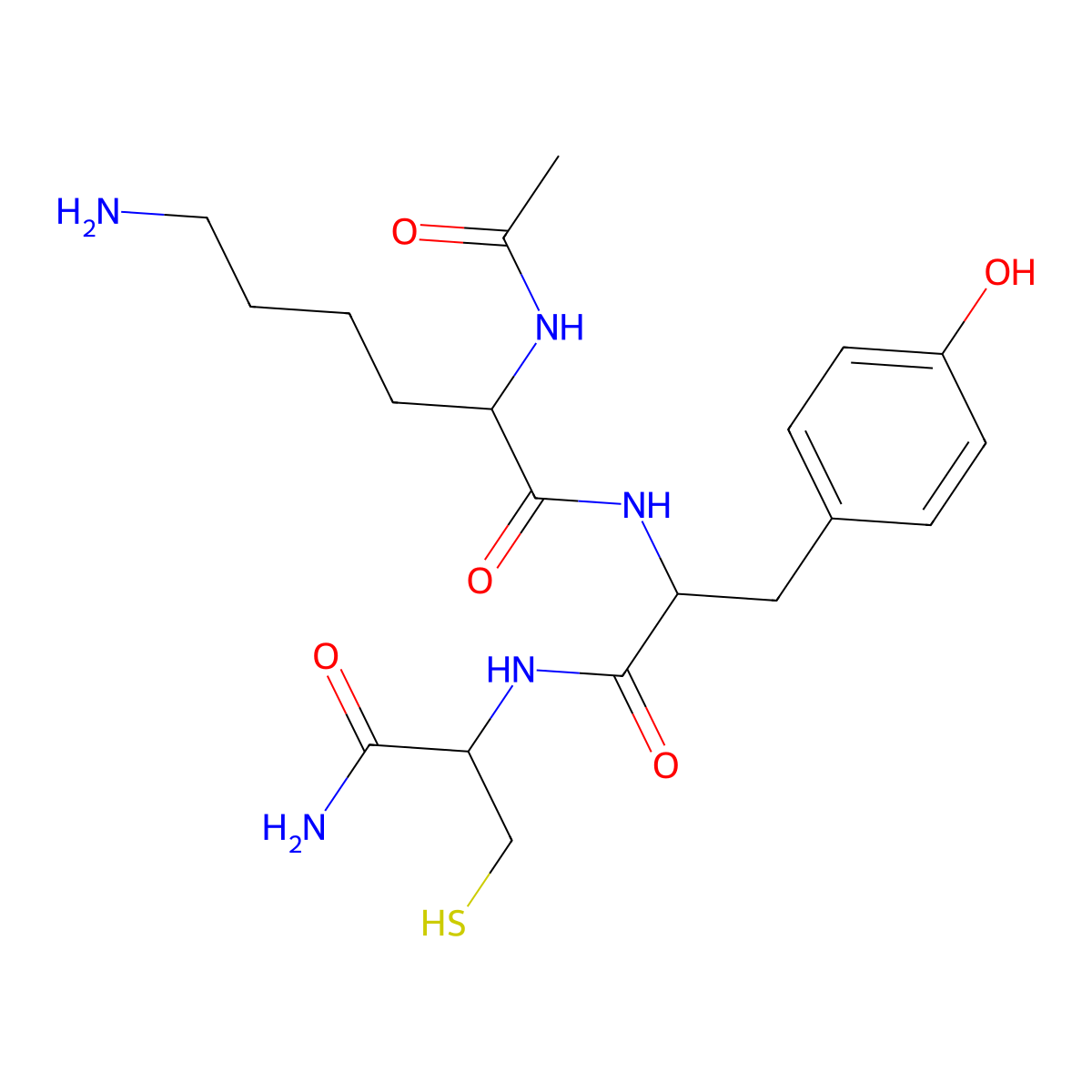 N-acetyl lysyltyrosylcysteine amide molecular structure, CAS 1287585-40-3