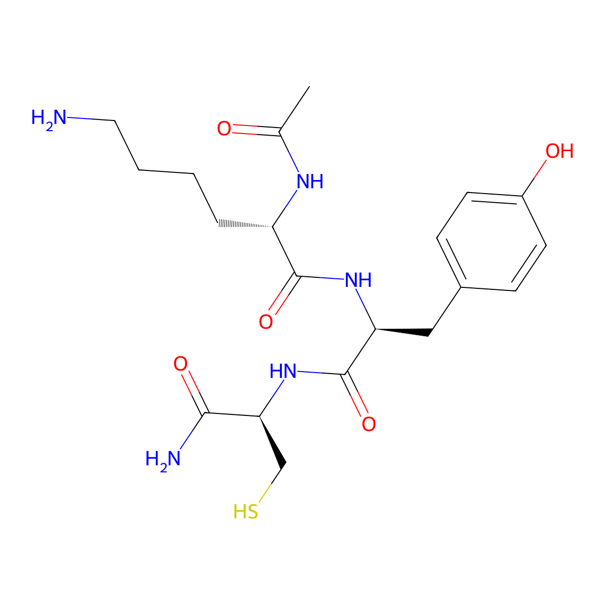 N-acetyl lysyltyrosylcysteine amide molecular structure, CAS 1287585-40-3