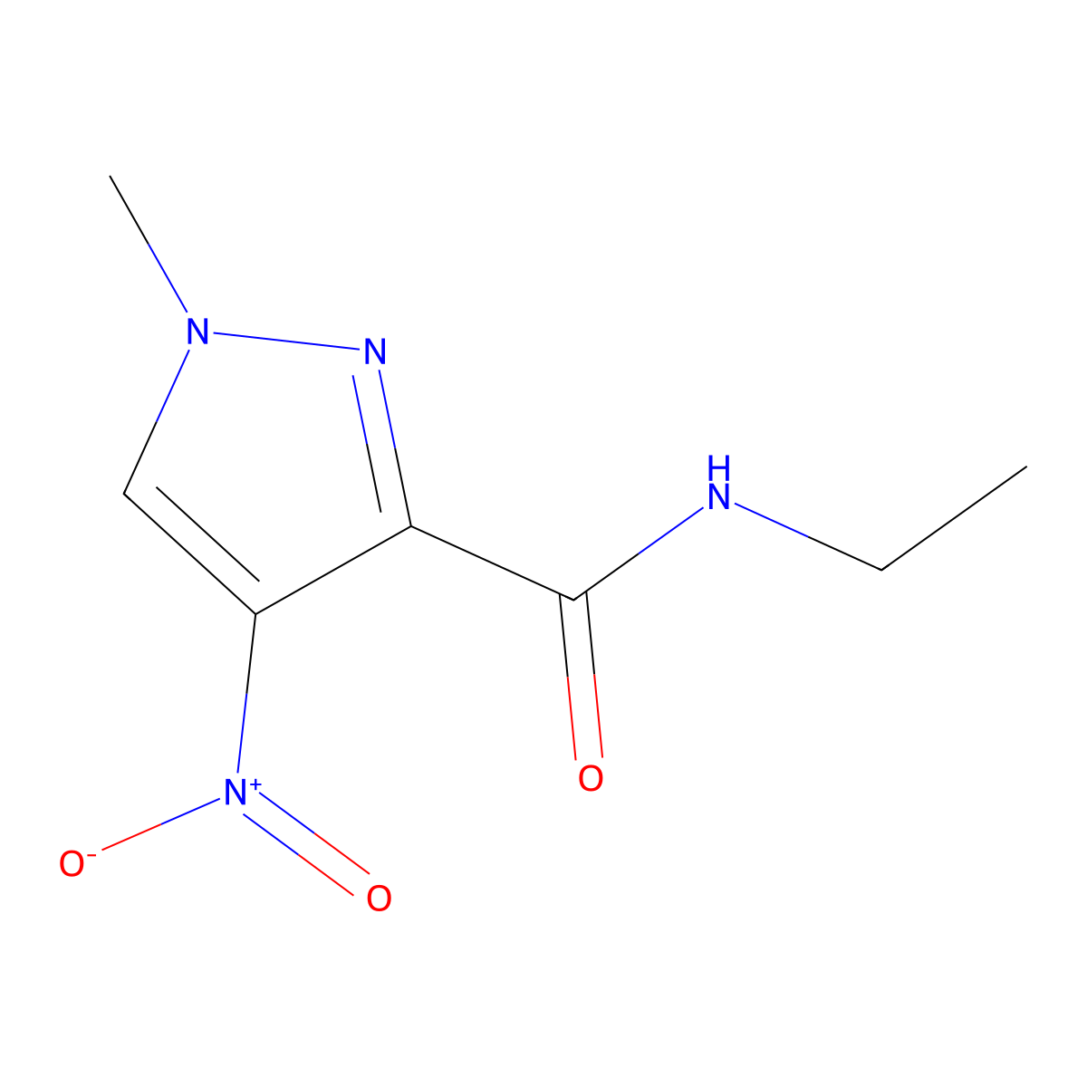 N-ethyl-1-methyl-4-nitro-1H-pyrazole-3-carboxamide molecular structure, CAS 1287670-03-4