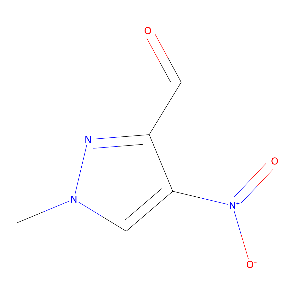 1-Methyl-4-nitro-1H-pyrazole-3-carbaldehyde molecular structure, CAS 1287670-53-4