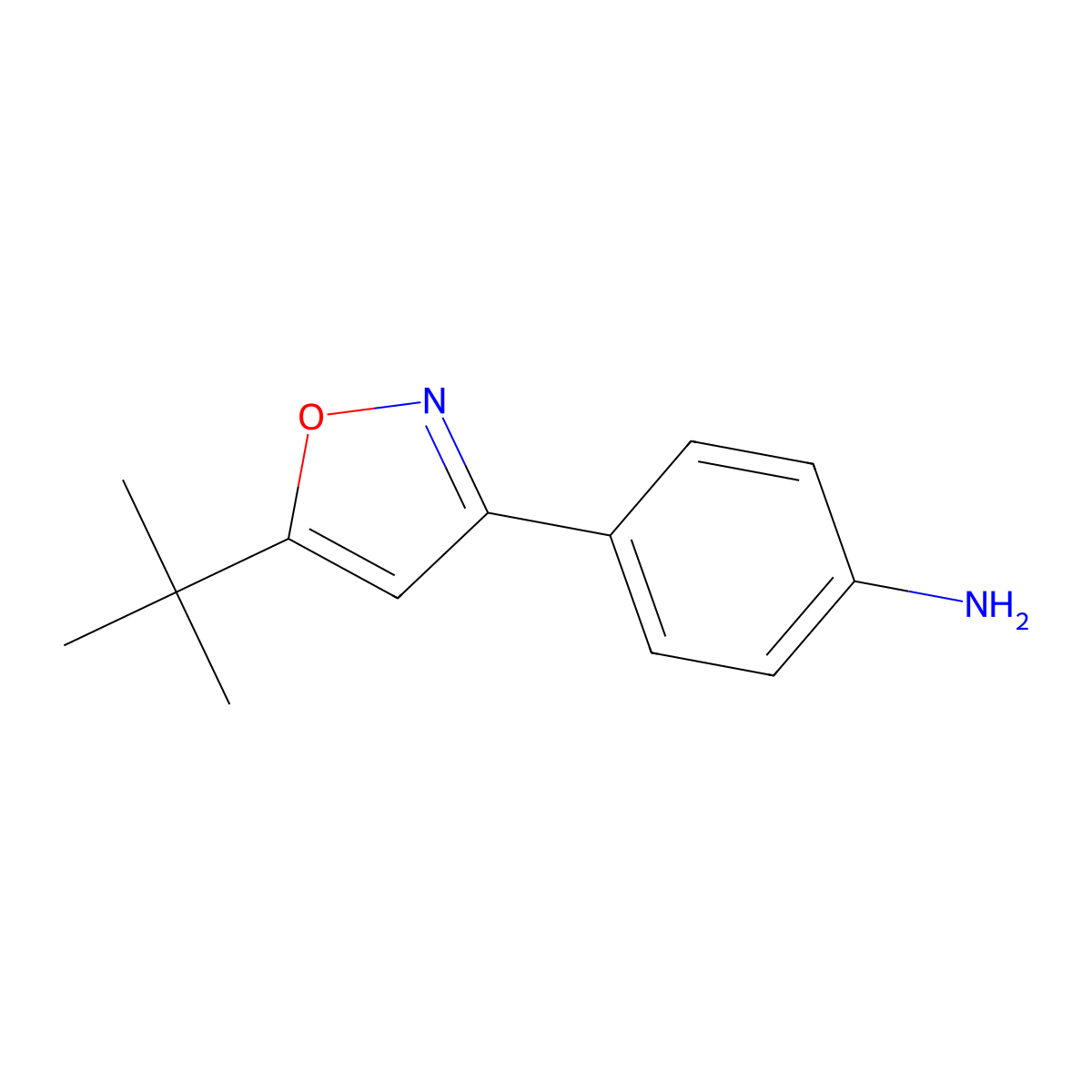 4-[5-(1,1-Dimethylethyl)-3-isoxazolyl]benzenamine molecular structure, CAS 1287686-90-1
