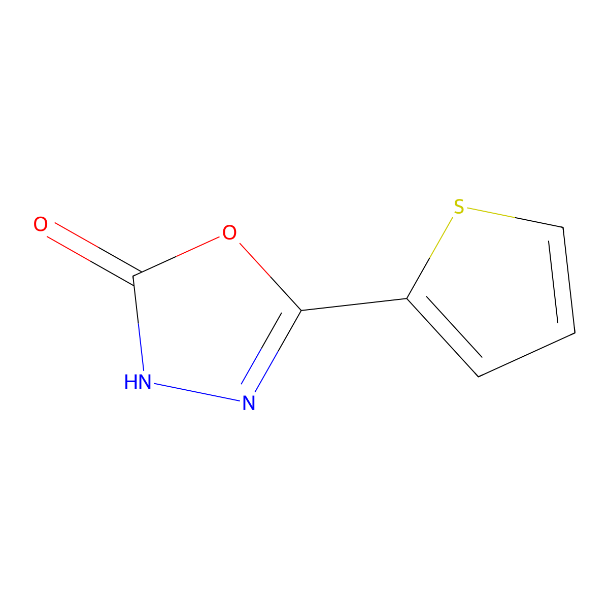 5-(Thiophen-2-yl)-1,3,4-oxadiazol-2(3H)-one molecular structure, CAS 128772-83-8